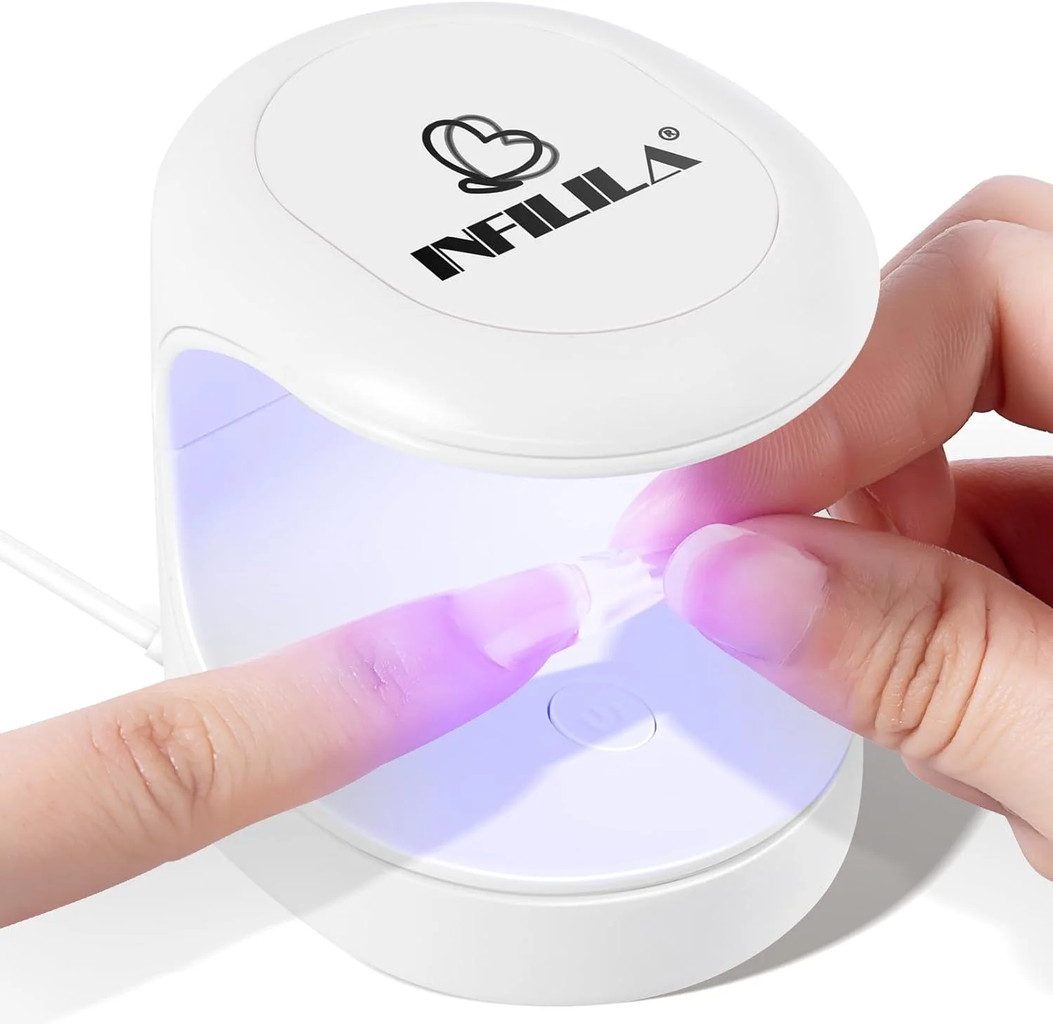 چراغ ناخن مینیاتوری NXJ INFILILA، چراغ خشک‌کن سریع لاک ژل 16 وات، نور UV قابل حمل برای اکستنشن آسان و سریع ناخن، طراحی بازشوی 180 درجه، چراغ UV LED USB برای شروع مانیکور و طراحی ناخن DIY