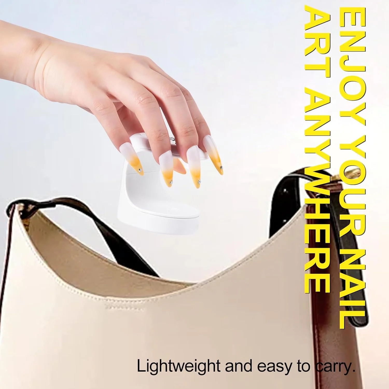 چراغ ناخن مینیاتوری NXJ INFILILA، چراغ خشک‌کن سریع لاک ژل 16 وات، نور UV قابل حمل برای اکستنشن آسان و سریع ناخن، طراحی بازشوی 180 درجه، چراغ UV LED USB برای شروع مانیکور و طراحی ناخن DIY