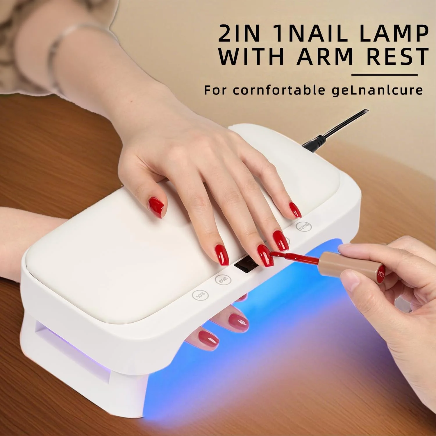 دستگاه حرفه ای UV برای ناخن، چراغ ناخن با بالشتک دستی برای استراحت بازو، خشک کن ناخن با 4 تایمر دستگاه حرفه ای UV برای ناخن، چراغ ناخن با بالشتک دستی برای استراحت بازو، خشک کن ناخن با 4 تایمر