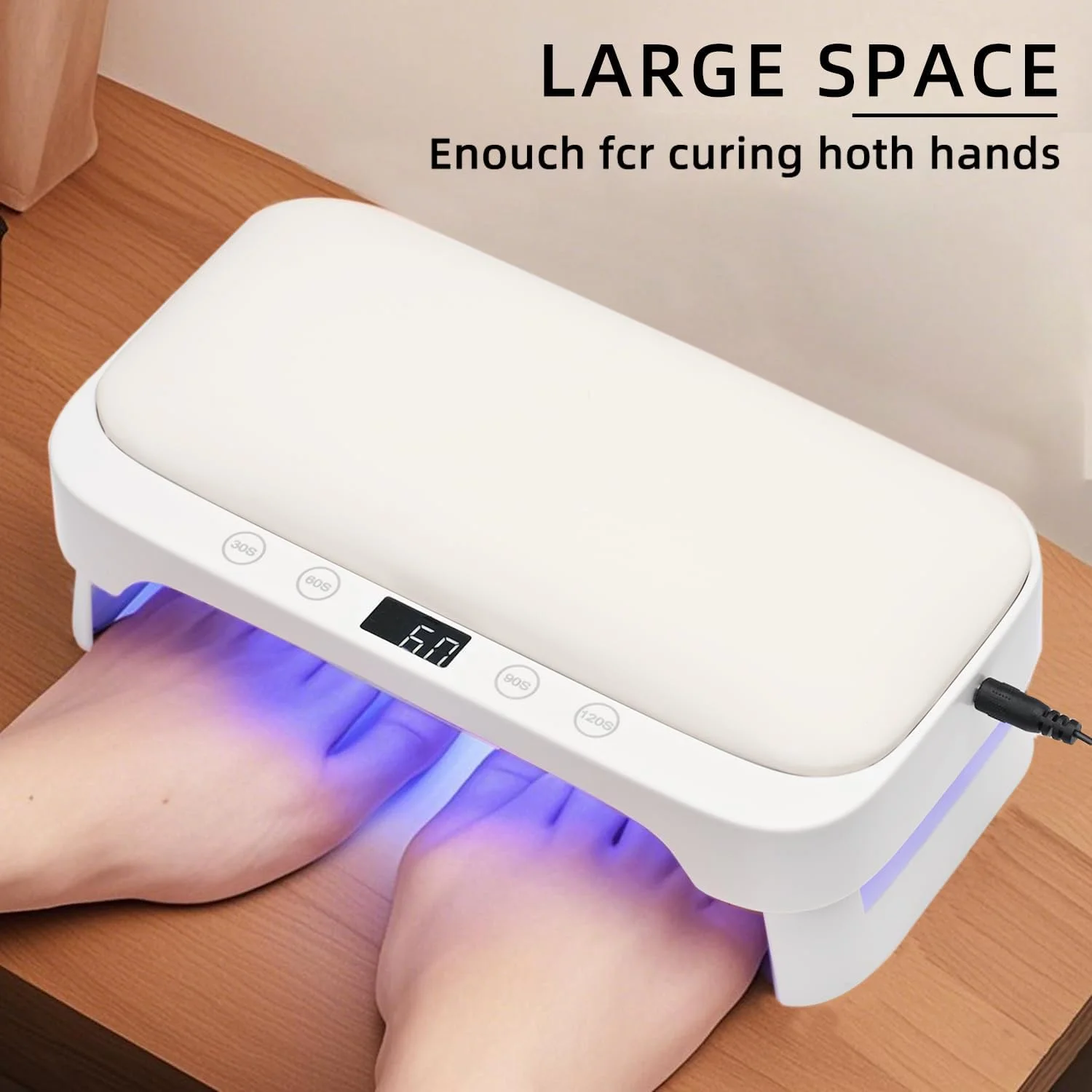 دستگاه حرفه ای UV برای ناخن، چراغ ناخن با بالشتک دستی برای استراحت بازو، خشک کن ناخن با 4 تایمر دستگاه حرفه ای UV برای ناخن، چراغ ناخن با بالشتک دستی برای استراحت بازو، خشک کن ناخن با 4 تایمر