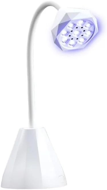 چراغ ناخن رومیزی Labymos، چراغ کوچک درمان با نور، چراغ پخت چسب اکستنشن ناخن، چراغ خشک کننده سریع چسب ناخن، چراغ UV با شلنگ قابل تنظیم