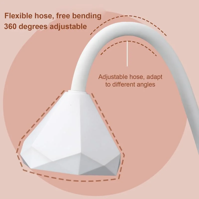 چراغ ناخن رومیزی Labymos، چراغ کوچک درمان با نور، چراغ پخت چسب اکستنشن ناخن، چراغ خشک کننده سریع چسب ناخن، چراغ UV با شلنگ قابل تنظیم