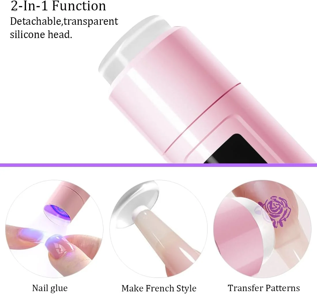 چراغ UV قابل حمل شارژی برای ناخن، خشک کن مینی LED ناخن با 2 حالت تایمر و پایه مغناطیسی، صفحه نمایش LCD، خشک کردن سریع، مناسب برای DIY و مانیکور در خانه