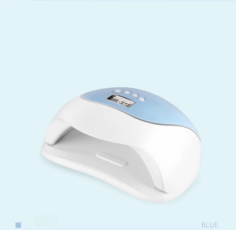 دستگاه خشک کن لاک ناخن ال ای دی یو وی، 120 وات، 4 تایمر، 36 ال ای دی دوگانه، LCD، پایه جداشدنی (آبی)