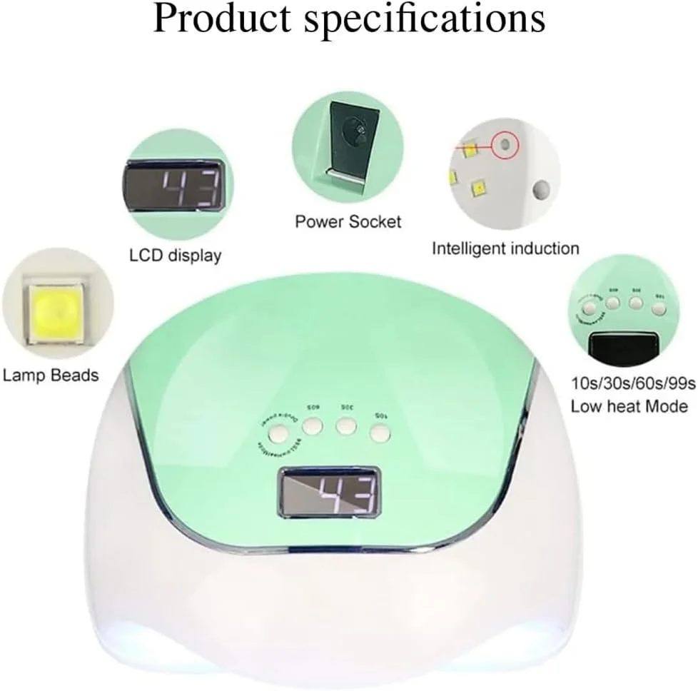 دستگاه خشک کن لاک ناخن LED UV حرفه ای V5 - سبز دستگاه خشک کن لاک ناخن LED UV حرفه ای V5 - سبز