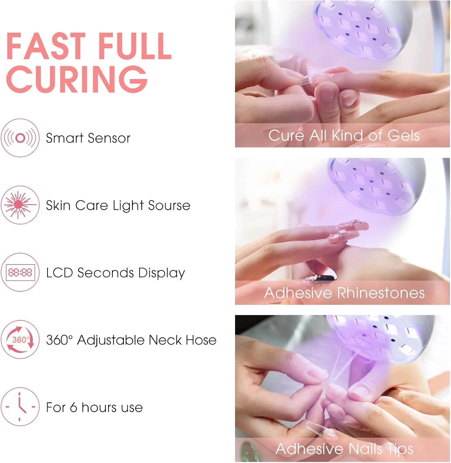 چراغ ناخن LED یو وی، چراغ ژل X قابل حمل گردن غازی 36 واتی مینی بدون سیم، خشک کن سریع چراغ ناخن LED یو وی برای مانیکور خانگی سالن ناخن چراغ ناخن LED یو وی، چراغ ژل X قابل حمل گردن غازی 36 واتی مینی بدون سیم، خشک کن سریع چراغ ناخن LED یو وی برای مانیکور خانگی سالن ناخن