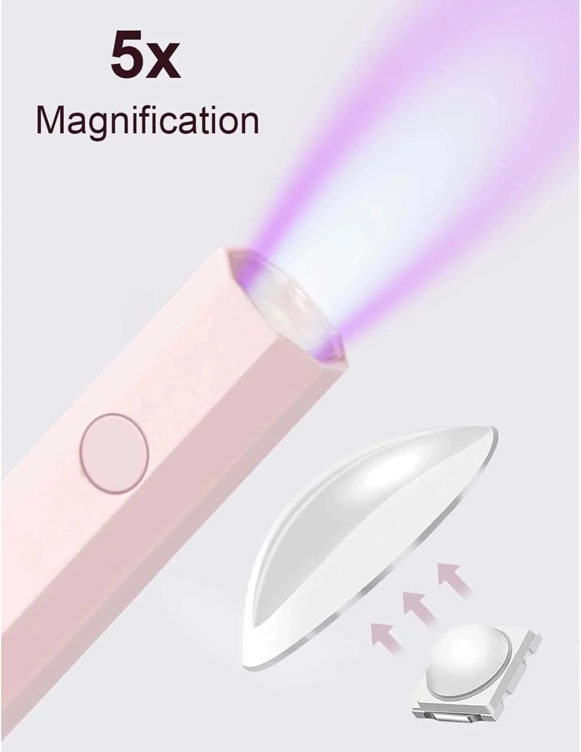 دستگاه خشک کن یو وی ناخن - مینی خشک کن یو وی برای ناخن های ژلی، استیکر ناخن، لامپ ناخن قابل حمل صورتی برای مانیکور خانگی، قابل شارژ