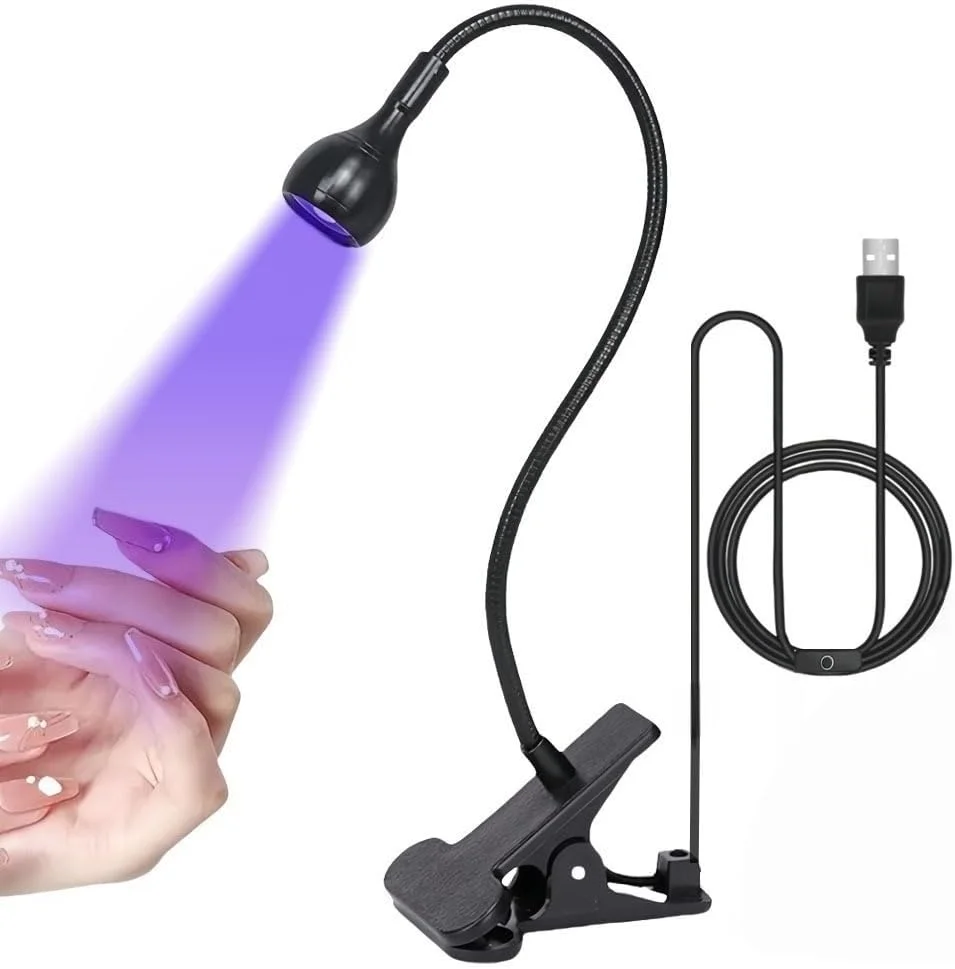 چراغ LED ناخن، خشک کن ناخن 3 وات با گردن غازی و گیره برای نور کیورینگ مانیکور برای ناخن DIY خانگی (مشکی) چراغ LED ناخن، خشک کن ناخن 3 وات با گردن غازی و گیره برای نور کیورینگ مانیکور برای ناخن DIY خانگی (مشکی)