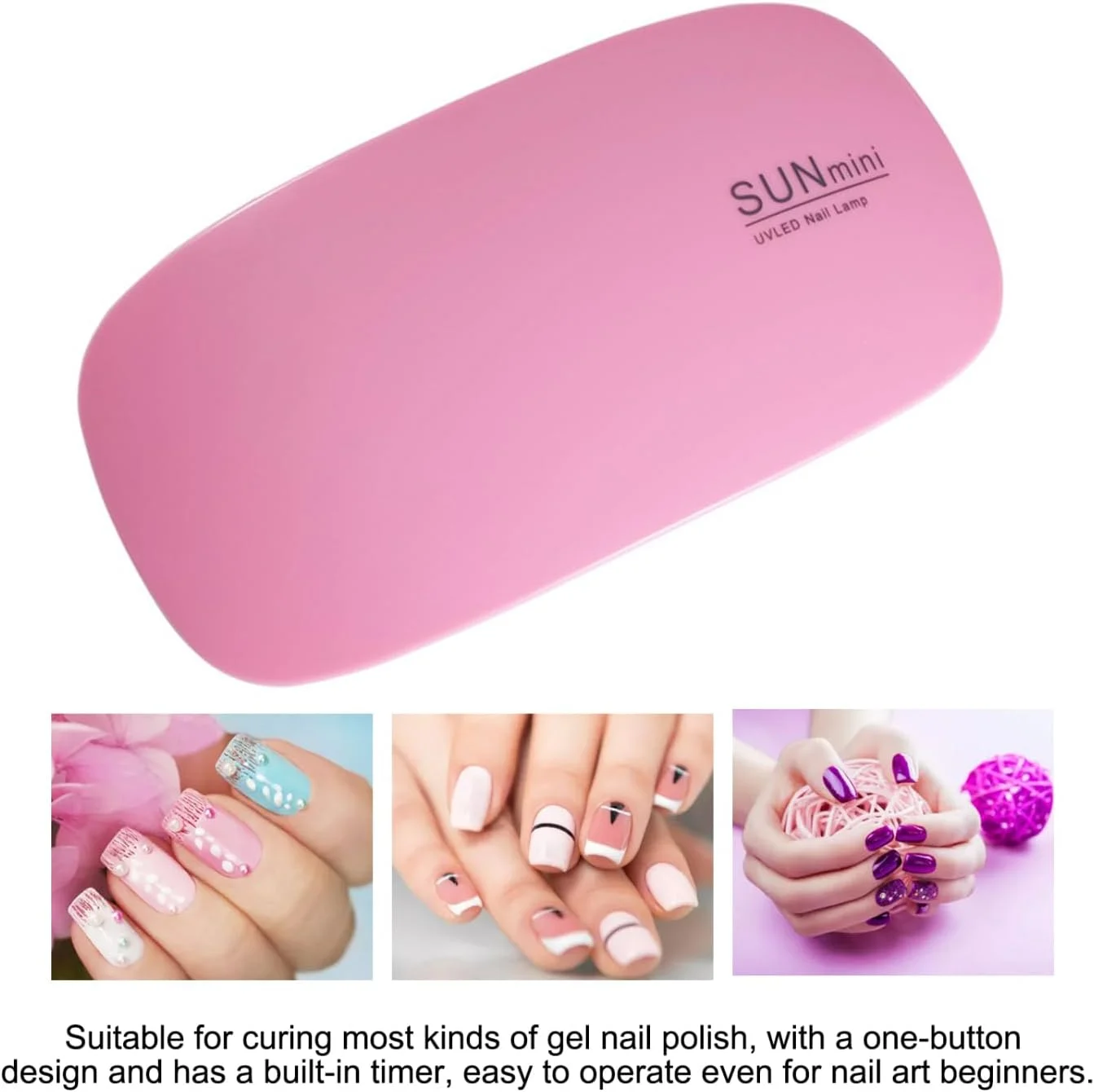 دستگاه خشک کن لاک ناخن UV LED مینی Labymos 6W، چراغ خشک کن قابل حمل، چراغ خشک کن ناخن اندازه جیبی با کابل USB، دارای 2 تنظیم زمان 45 ثانیه / 60 ثانیه برای لاک ژل