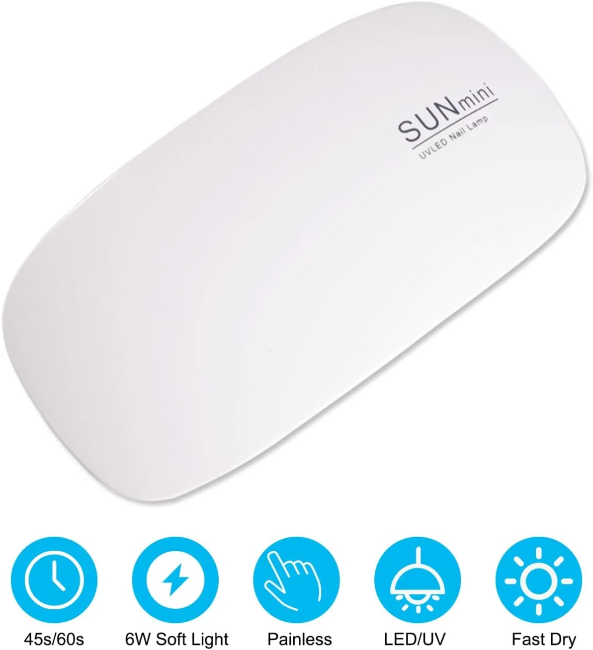 دستگاه خشک کن لاک ناخن UV LED مینی Labymos 6W، چراغ خشک کن قابل حمل، چراغ خشک کن ناخن اندازه جیبی با کابل USB، دارای 2 تنظیم زمان 45 ثانیه / 60 ثانیه برای لاک ژل