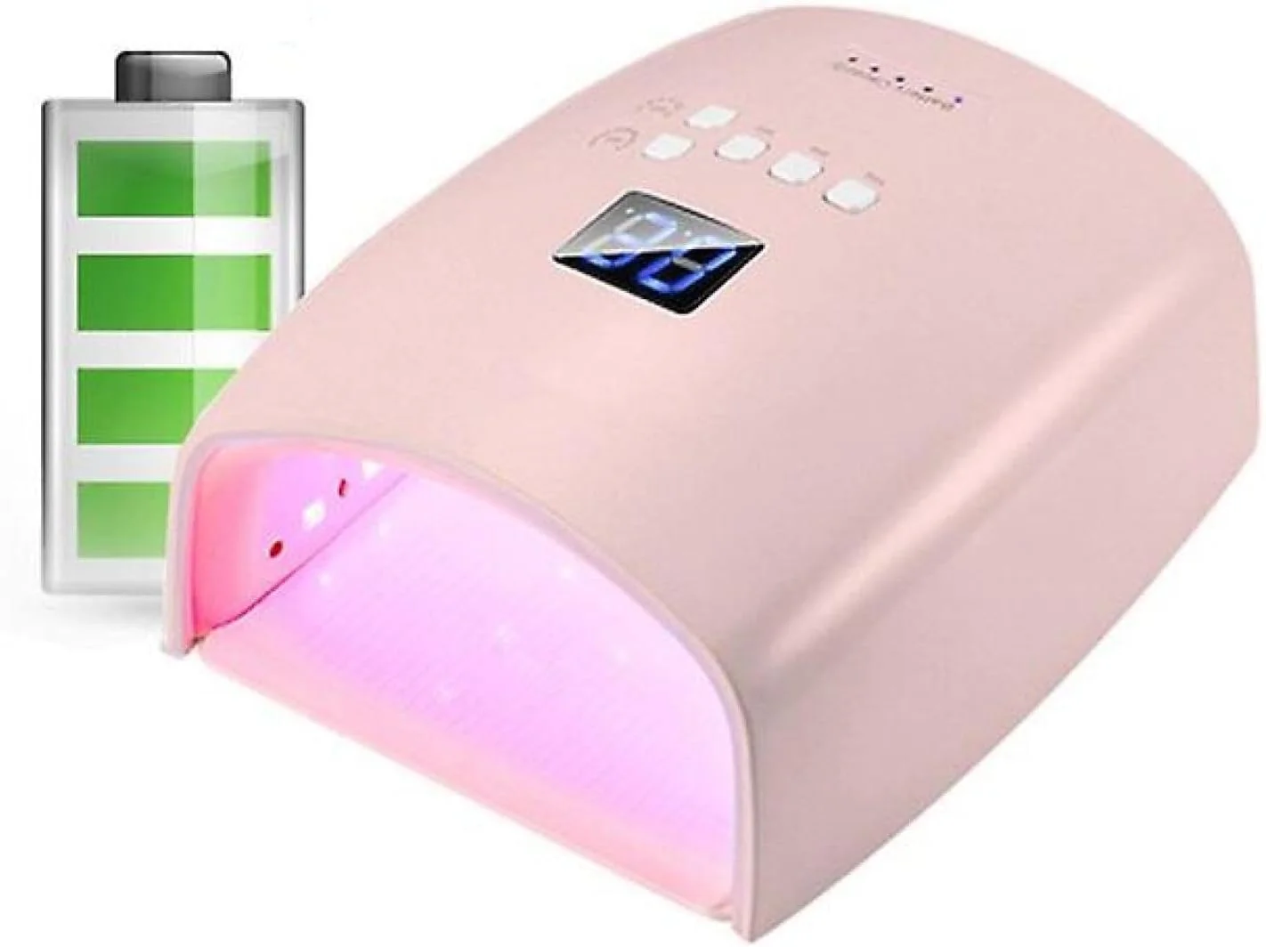 دستگاه خشک کن لاک ژل ناخن ال ای دی 66 وات مدل S10، چراغ ال ای دی بی سیم برای ناخن، رنگ: قرمز روشن، صورتی، نوع دوشاخه: EU