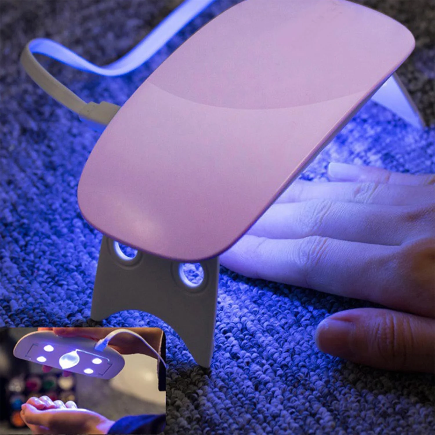 خشک کن ناخن مینی لابیموس 6 وات، قابل حمل با USB، نور UV LED، تایمر 60 ثانیه، لامپ خشک کننده سریع ناخن (ارسال رنگ تصادفی)