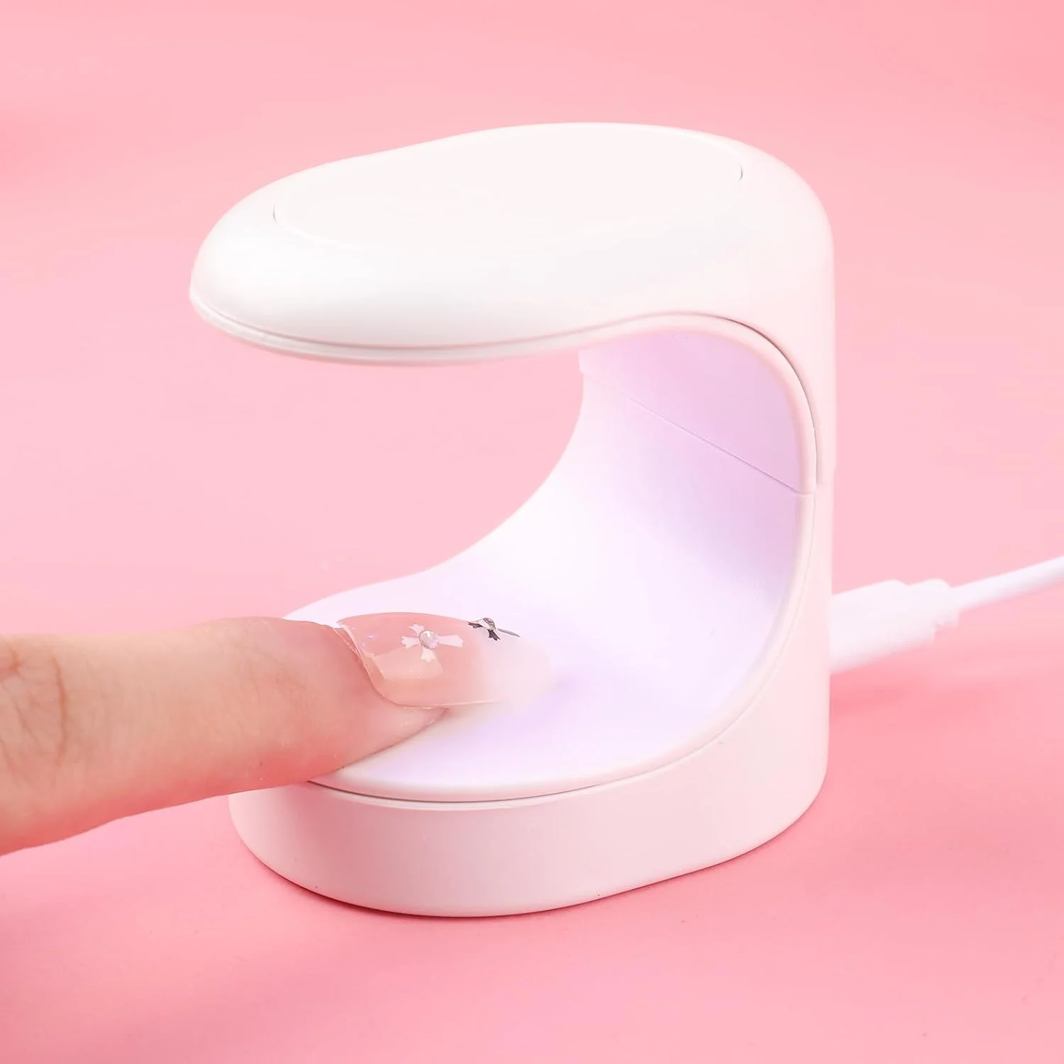 چراغ کوچک ناخن - نور ال ای دی یو وی 16 واتی با خشک‌کنندگی سریع | خشک‌کن لاک ژل قابل حمل برای استفاده خانگی و سالن | ابزار اولیه مانیکور مسافرتی