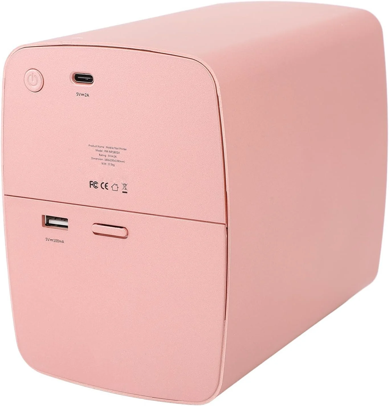 دستگاه چاپ ناخن هوشمند، دستگاه چاپ طرح ناخن، کنترل برنامه شناسایی دوربین دستگاه چاپ رنگ هنر ناخن قابل حمل DIY برای مهمانی مسافرتی خانگی (رزگلد)