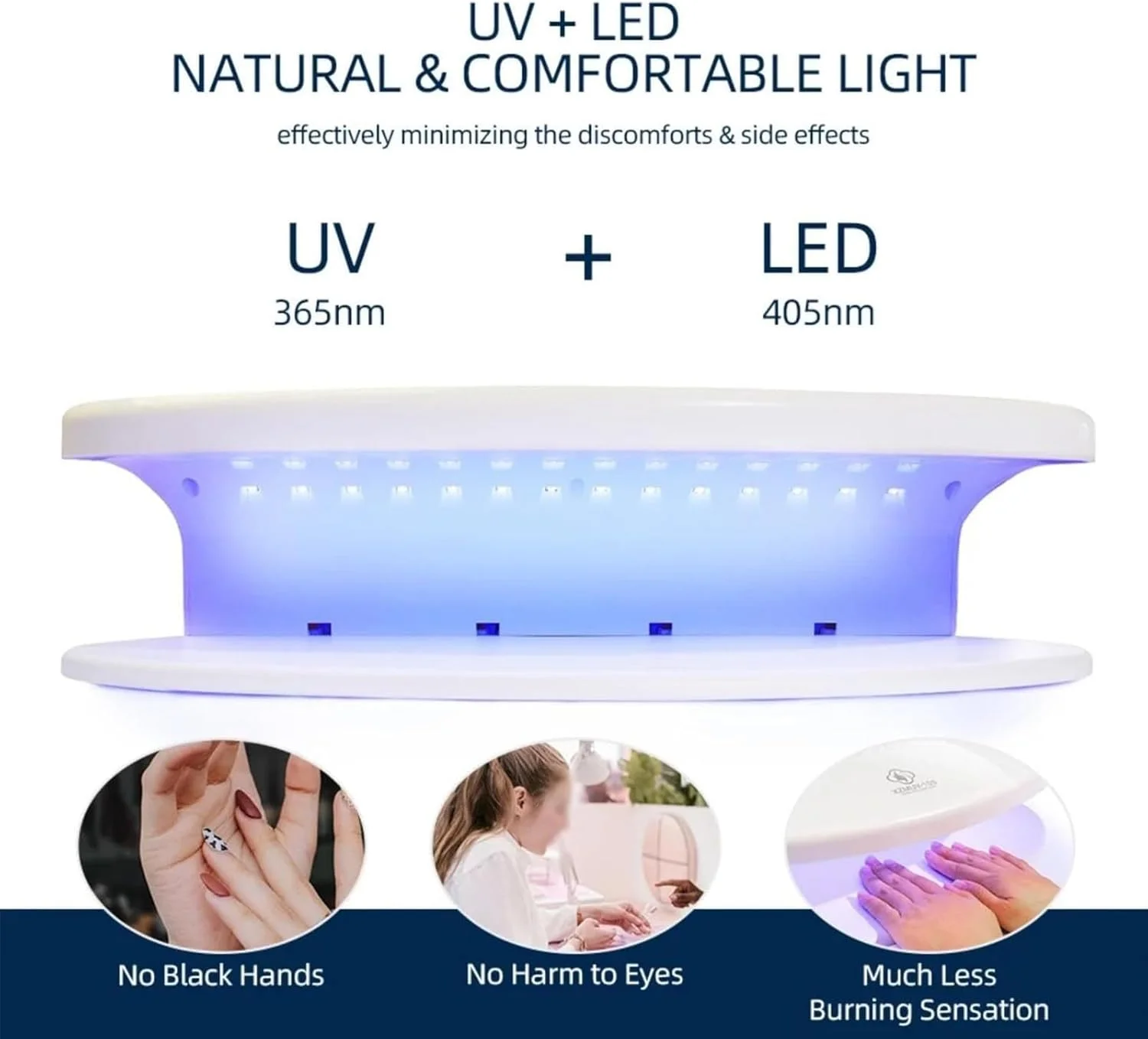 دستگاه خشک کن لاک ناخن پوشیدنی، لامپ LED ناخن 256 وات با تایمر 5 حالته، فضای داخلی جادار، منبع نور دوگانه، صفحه نمایش دیجیتال هوشمند، چراغ ناخن جداشدنی برای خشک کردن انواع لاک ژل