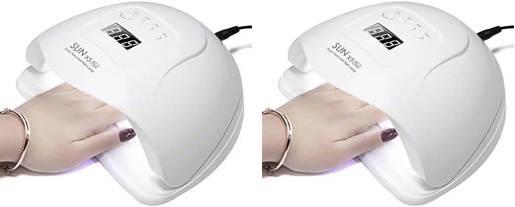 دستگاه خشک کن لاک ژل ناخن حرفه ای Sky Touch، دستگاه خشک کن ناخن مدل Sun X5 PLUS 54W UV LED برای سالن های مانیکور حرفه ای، ناخن ها، لاک، خشک کردن، مانیکور، پدیکور، ابزار هنری ناخن، سفید