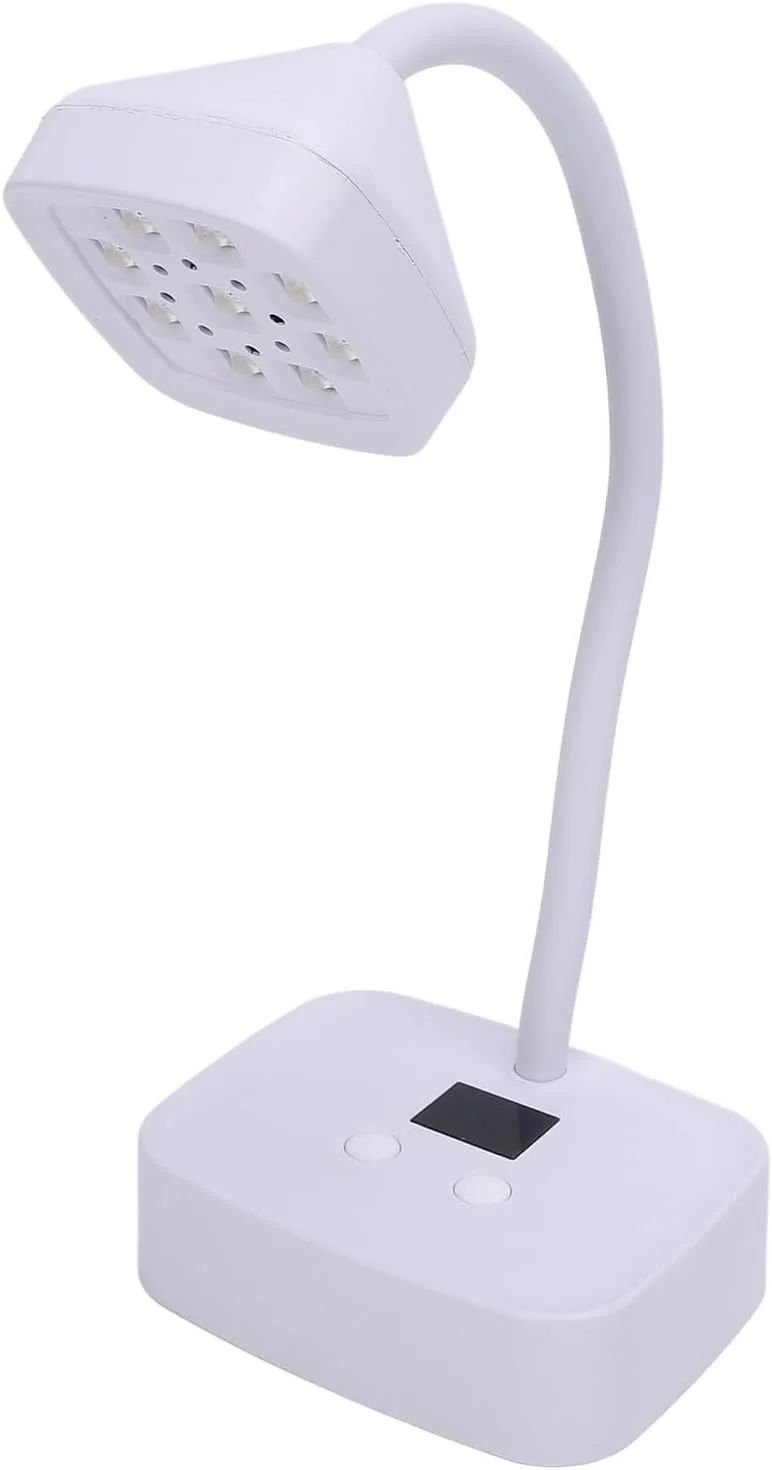 چراغ ناخن شارژی، چراغ LED گردن غازی با قابلیت شارژ سریع 1600 میلی آمپر ساعتی، خشک کن سریع LED ناخن با سنسور هوشمند برای سالن ناخن، مانیکور خانگی