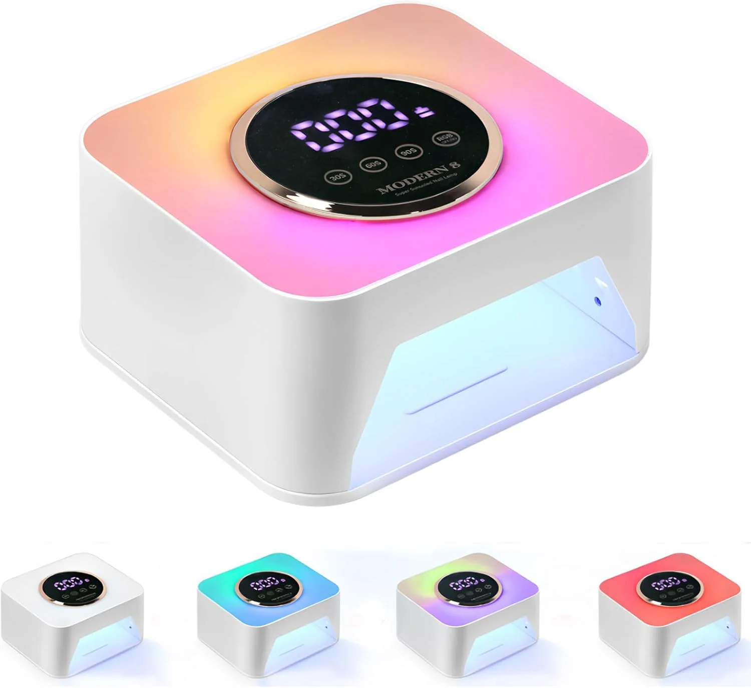 دستگاه خشک کن لاک ناخن UV، چراغ ناخن با قابلیت شارژ بی سیم، دارای تایمر 3 حالته، 36 عدد لامپ LED، سنسور هوشمند، صفحه نمایش LED و سینی جداشدنی مناسب برای سالن و منزل (سفید)