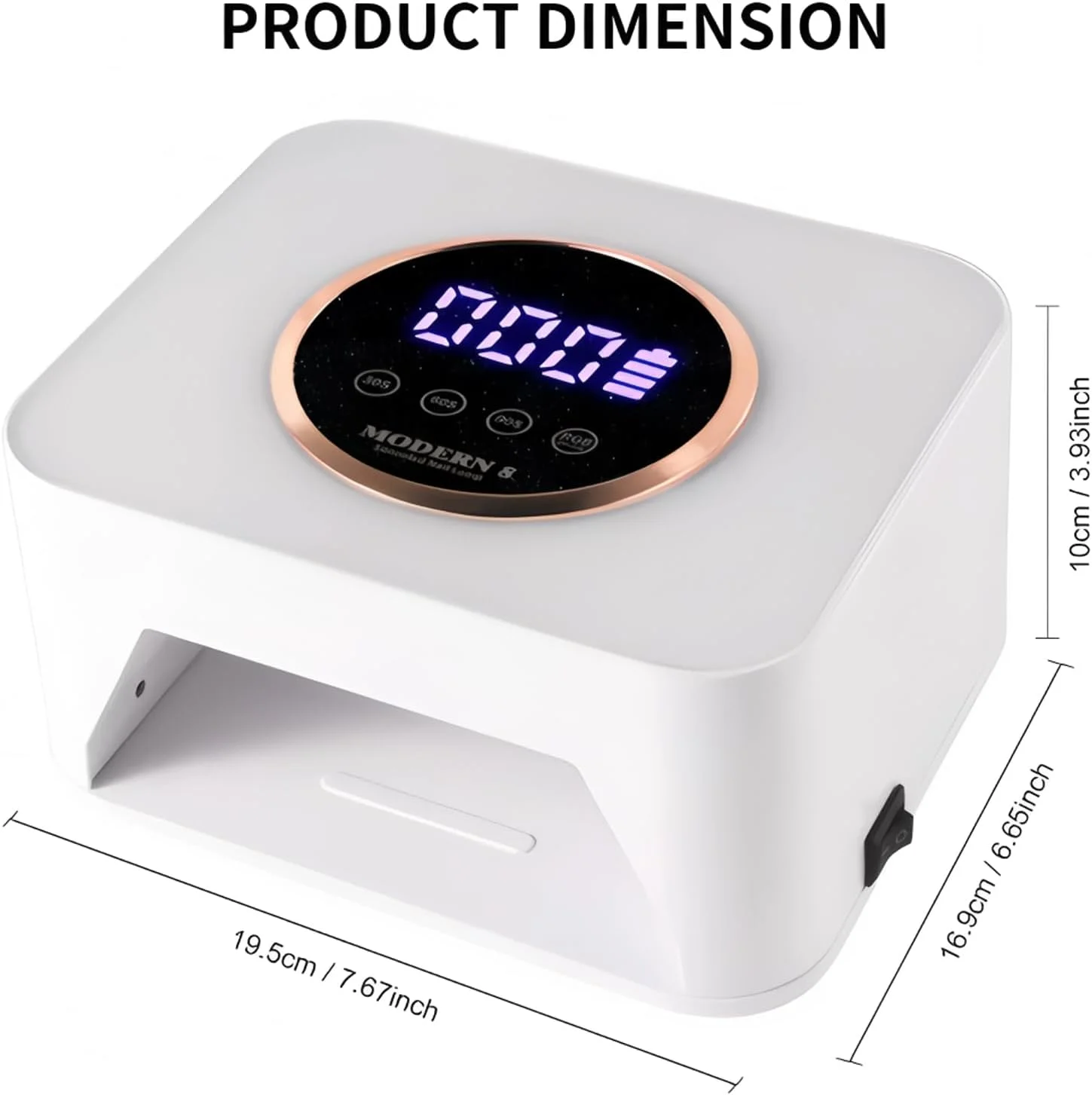 دستگاه خشک کن لاک ناخن UV، چراغ ناخن با قابلیت شارژ بی سیم، دارای تایمر 3 حالته، 36 عدد لامپ LED، سنسور هوشمند، صفحه نمایش LED و سینی جداشدنی مناسب برای سالن و منزل (سفید)
