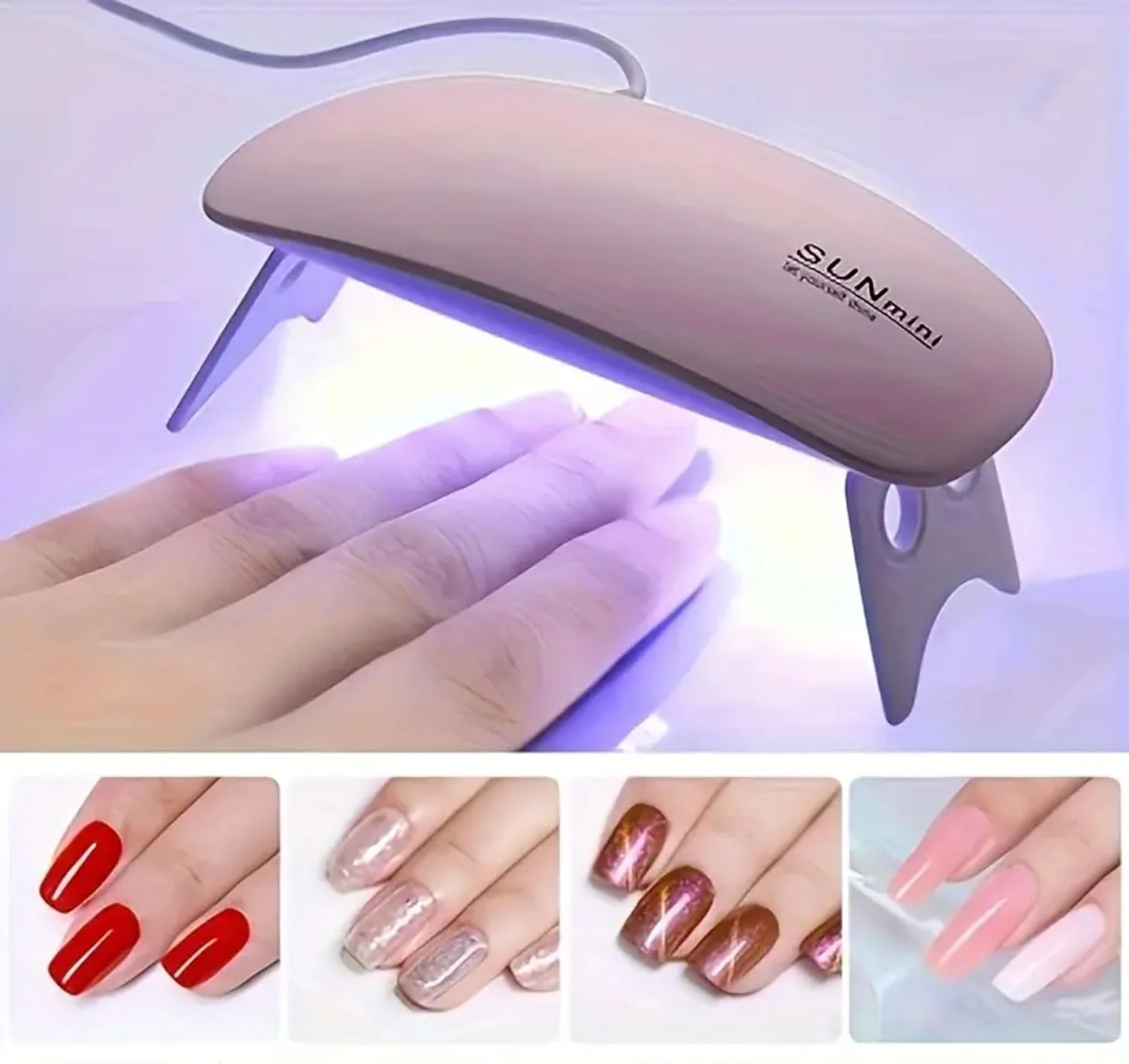 دستگاه خشک کن لاک ناخن LED UV 6 وات با قدرت بالا، دستگاه خشک کن لاک ژل حرفه ای LED، چراغ ناخن LED برای ناخن های ژلی با سنسور اتوماتیک و 4 تایمر، دستگاه خشک کن ناخن UV LED برای سالن مانیکور حرفه ای