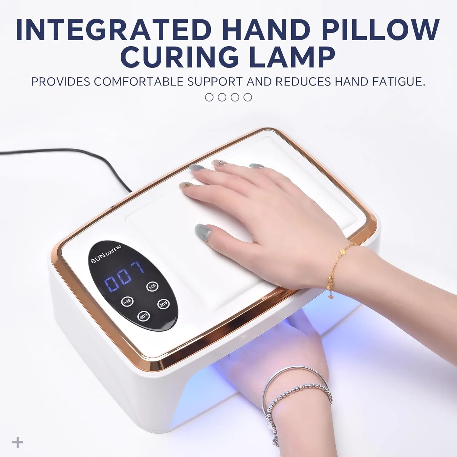 دستگاه خشک کن لاک ژل ناخن UV LED مدل KADS 380W به همراه بالشتک دست و دستکش صورتی رایگان - خشک کن حرفه ای لاک ژل برای خشک شدن سریع، مانیکور و پدیکور با کیفیت سالن در خانه