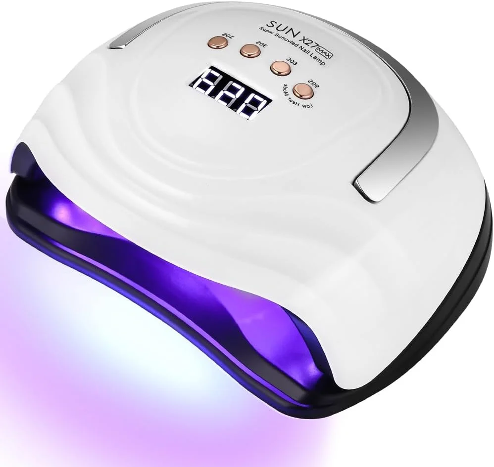 دستگاه خشک کن لاک ناخن یو وی ال ای دی، UIHOL 380 وات 81 ال ای دی، خشک کن سریع ناخن حرفه ای با 4 تایمر، صفحه نمایش ال سی دی و سنسور هوشمند برای انگشتان دست، پا و انواع لاک ژل