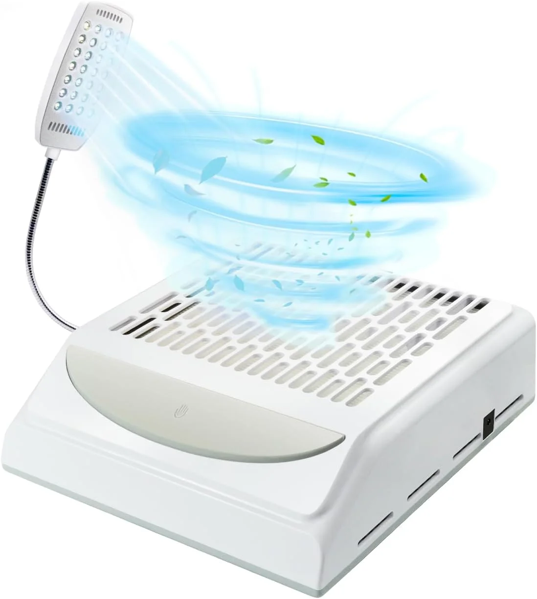 دستگاه مکنده گرد و غبار ناخن با فیلتر، مکش فوق العاده قوی دوگانه 100 وات / 6500 دور در دقیقه، جذب کننده قوی گرد و غبار ناخن - تمیز کردن آسان با یک صافی، مناسب برای 1 ناخن در خانه (سفید)