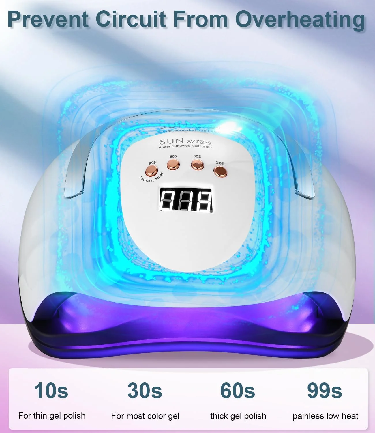 دستگاه خشک کن لاک ناخن یو وی ال ای دی، UIHOL 380 وات 81 ال ای دی، خشک کن سریع ناخن حرفه ای با 4 تایمر، صفحه نمایش ال سی دی و سنسور هوشمند برای انگشتان دست، پا و انواع لاک ژل