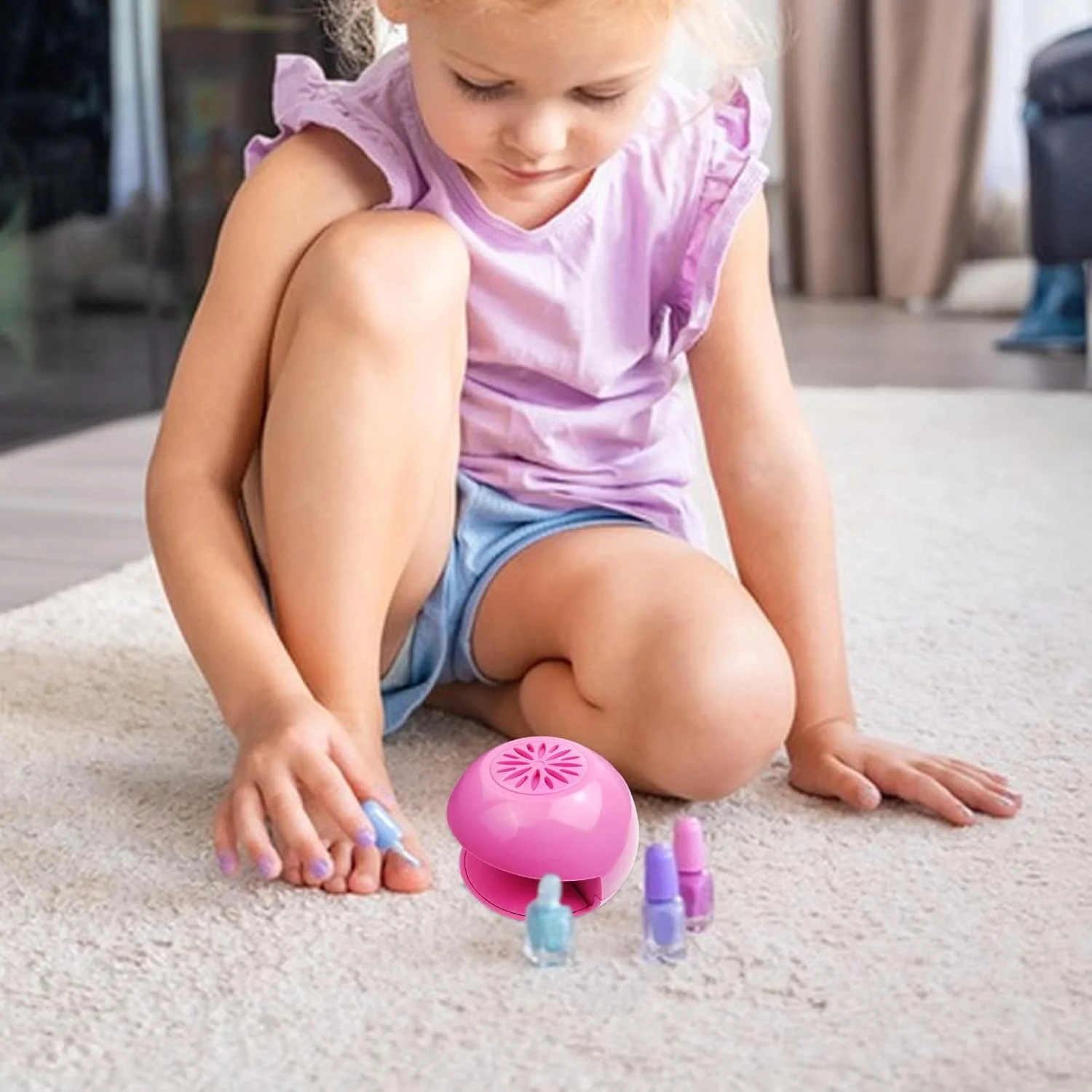 خشک کن لاک ناخن - خشک کن لاک ناخن قابل حمل و ایمن برای کودکان، ابزار مانیکور فن ژلی برای مبتدیان، مسافرت، کودکان، زنان و دختران