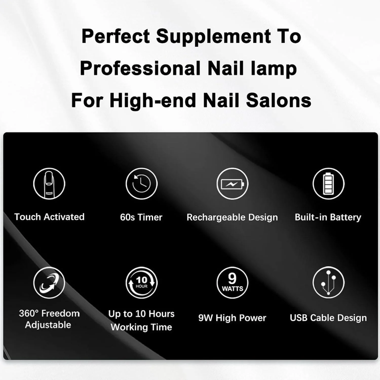 چراغ ال ای دی ناخن، چراغ گردن غازی USB، قابل حمل 360 درجه انعطاف پذیر سازگار با شارژرهای USB، لپ تاپ ها، کامپیوترها برای سالن های ناخن یا در خانه (نور گلگون)