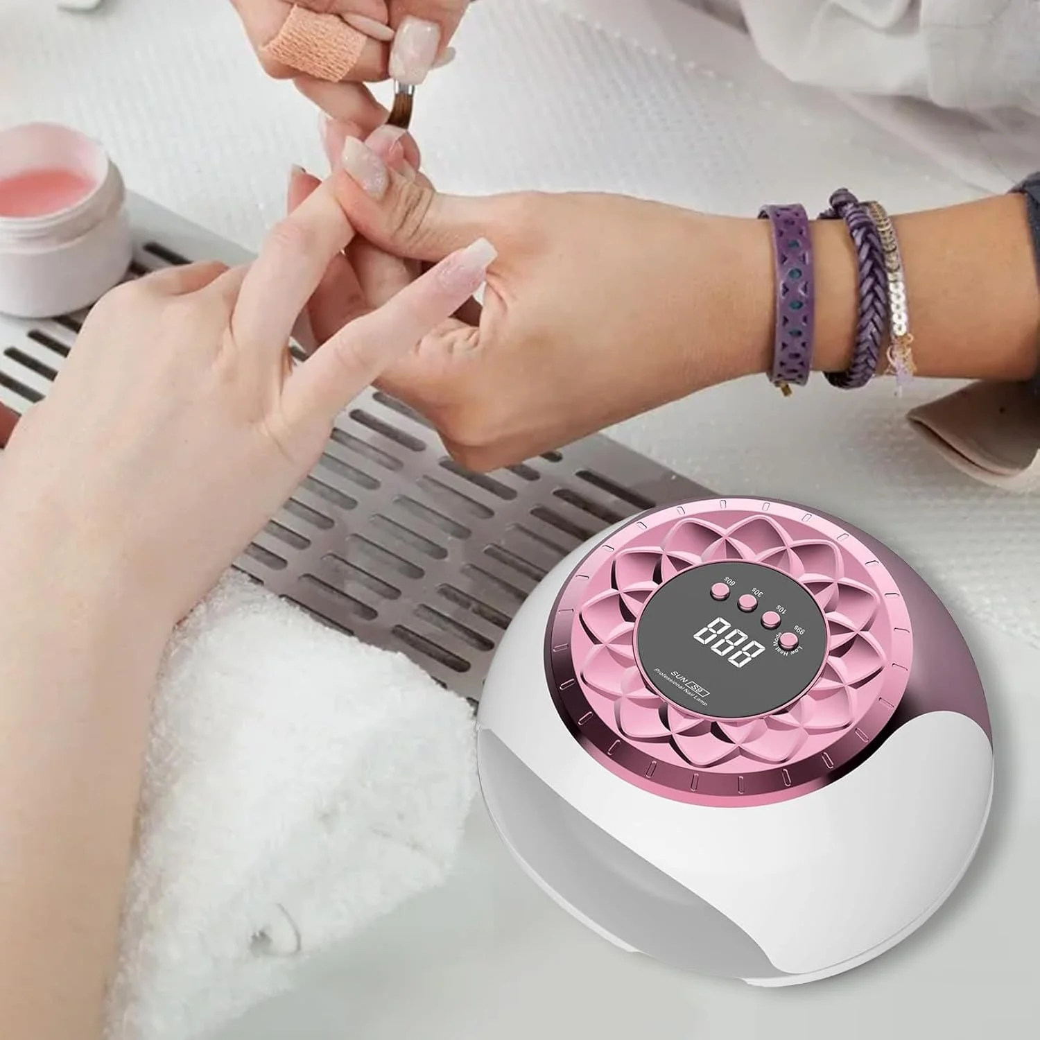 دستگاه خشک کن لاک ناخن UV با تایمر - خشک کن سریع و حرفه ای UV LED با تنظیمات تایمر برای استفاده در منزل، مسافرت و سالن