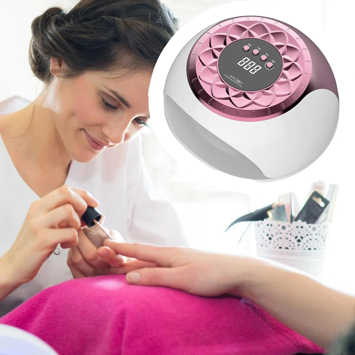 چراغ ناخن حرفه ای | چراغ ژلی قابل حمل | چراغ ناخن LED UV با تنظیمات تایمر برای خشک کردن سریع دست و پا، مناسب برای نظافت روزانه خانگی چراغ ناخن حرفه ای | چراغ ژلی قابل حمل | چراغ ناخن LED UV با تنظیمات تایمر برای خشک کردن سریع دست و پا، مناسب برای نظافت روزانه خانگی