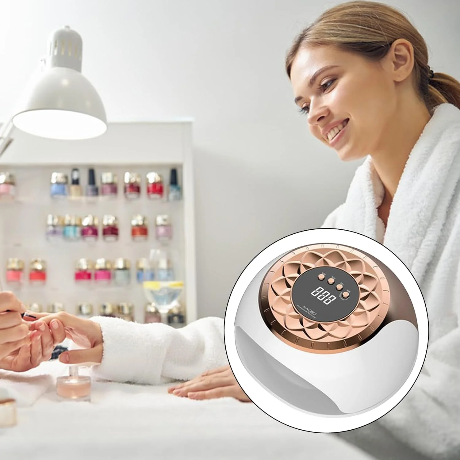 دستگاه خشک کن لاک حرفه ای | خشک کردن سریع ژل | دستگاه خشک کن لاک یو وی ال ای دی حرفه ای با تنظیمات تایمر برای استفاده در منزل، مسافرت و سالن