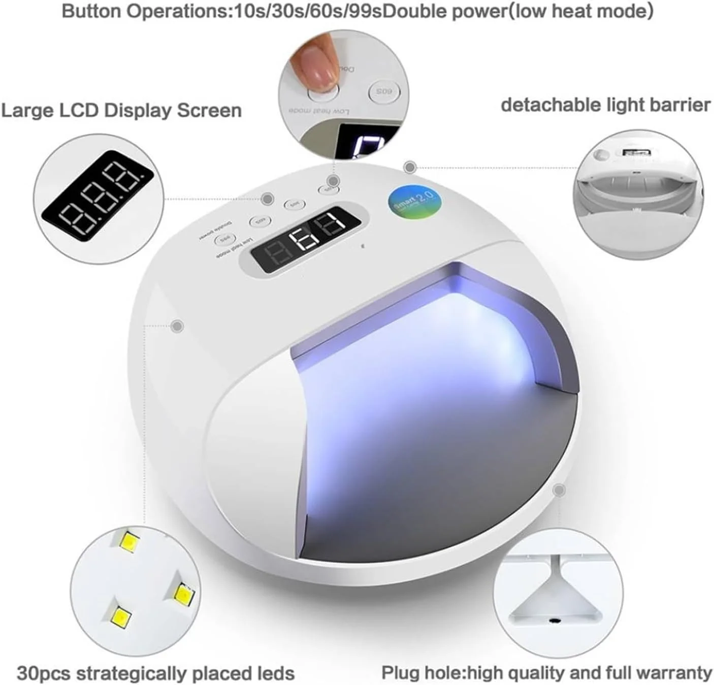 دستگاه خشک کن لاک ناخن LED UV با قدرت بالا و خشک کننده سریع ژل ناخن، دستگاه های خشک کن ناخن حرفه ای، ابزار خشک کردن ژل UV، دستگاه نور UV