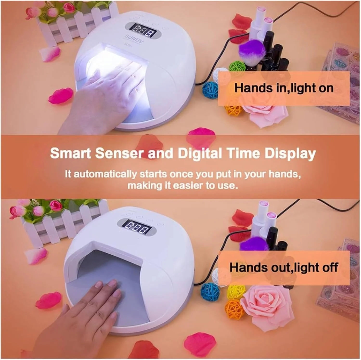 دستگاه خشک کن لاک ناخن LED UV با قدرت بالا و خشک کننده سریع ژل ناخن، دستگاه های خشک کن ناخن حرفه ای، ابزار خشک کردن ژل UV، دستگاه نور UV