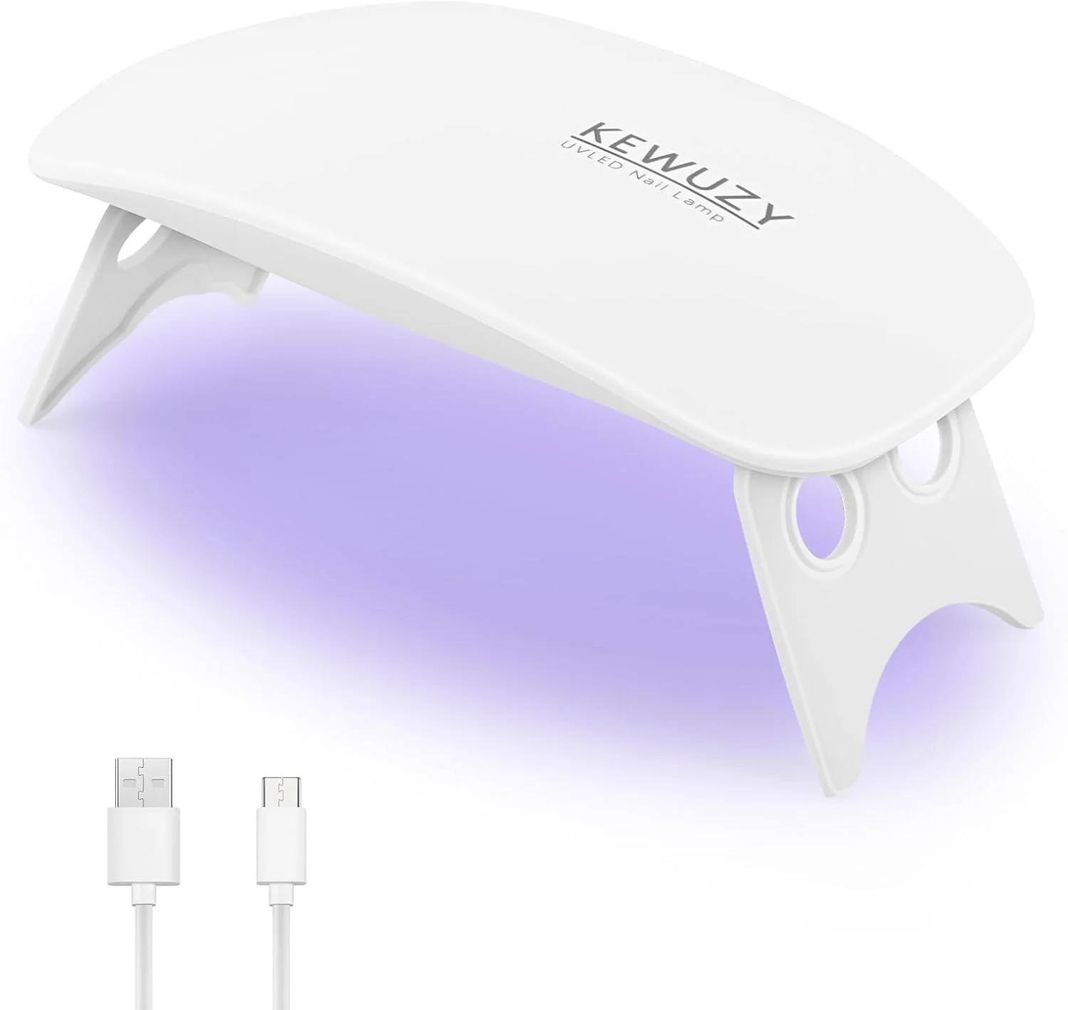 چراغ UV LED ناخن مینی، ابزار خشک کننده لاک ژل ناخن با شکل موس، جمع و جور، سبک وزن برای خانه، استودیو ناخن و مسافرت، برای مبتدیان با کابل USB (سفید)