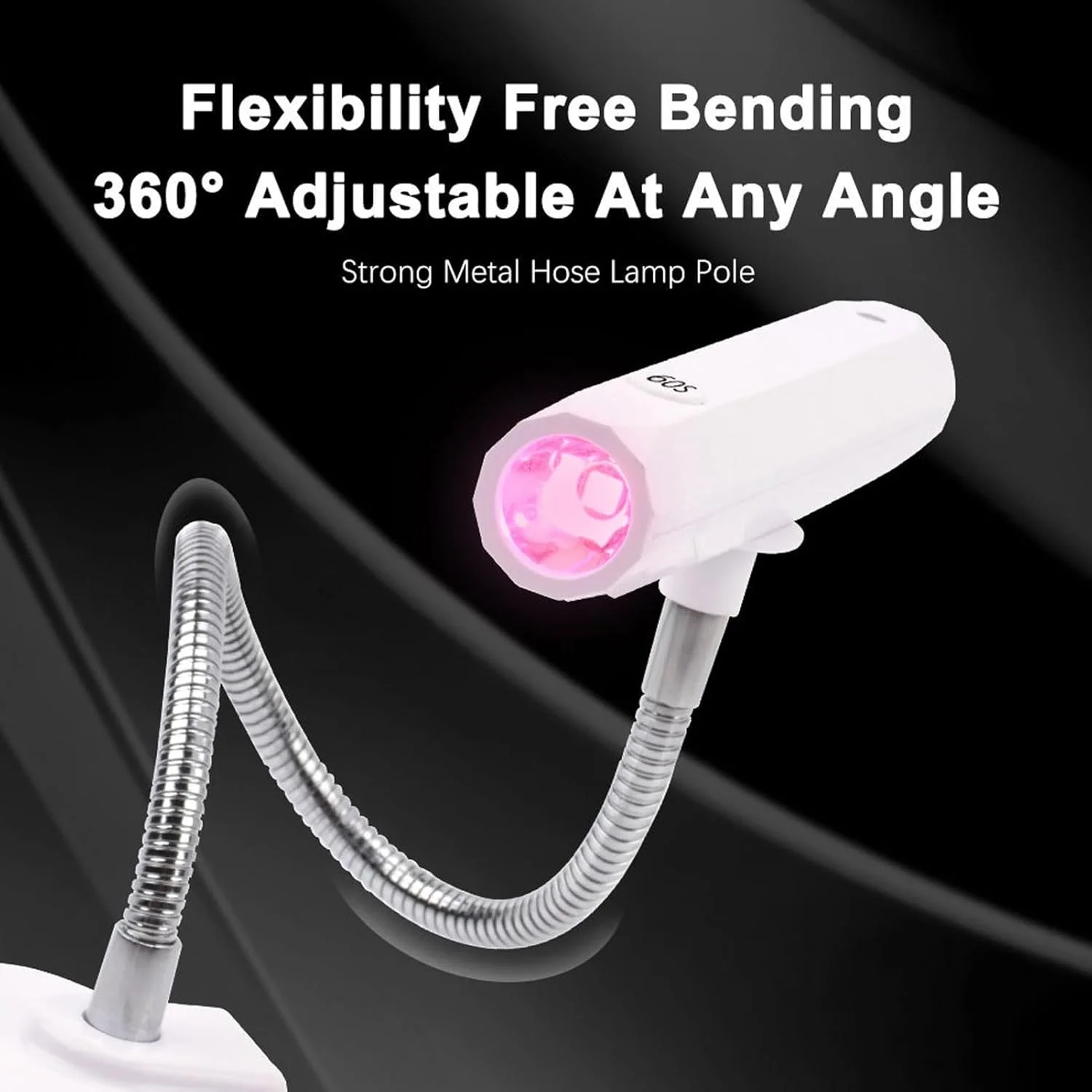 چراغ LED ناخن ASHATA، چراغ گردن غازی برای ناخن های ژلی، چرخش 360 درجه، تایمر 60 ثانیه ای، خشک کن سریع USB 9 واتی مانیکور برای خانه و سالن (نور گلگون)