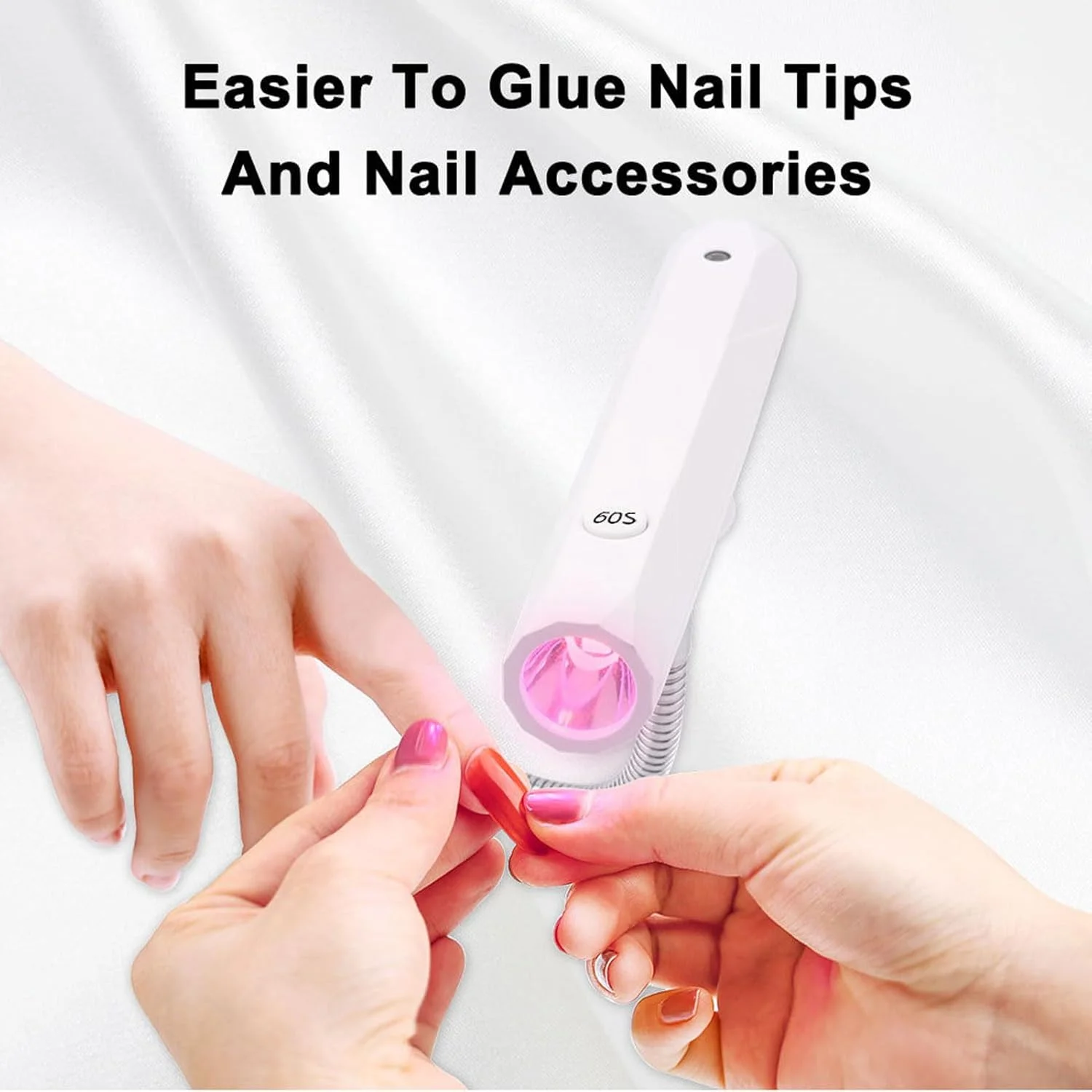 چراغ LED ناخن ASHATA، چراغ گردن غازی برای ناخن های ژلی، چرخش 360 درجه، تایمر 60 ثانیه ای، خشک کن سریع USB 9 واتی مانیکور برای خانه و سالن (نور گلگون)