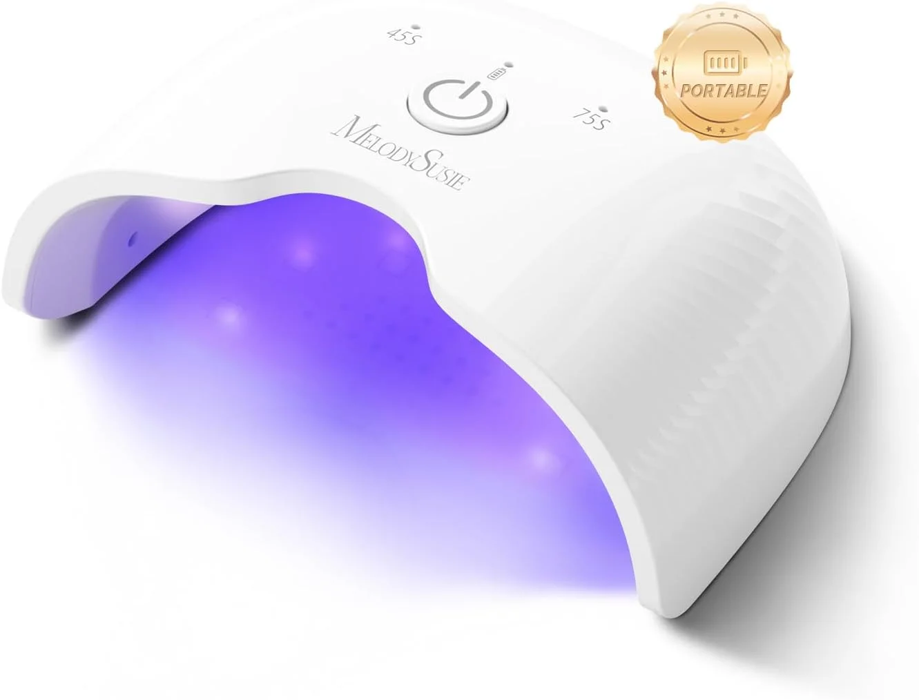 دستگاه یو وی شارژی MelodySusie برای ژل ناخن، مدل P-ART06G، دستگاه LED با 2 تایمر، سنسور هوشمند، خشک کن ناخن برای انواع لاک ژل (صورتی)