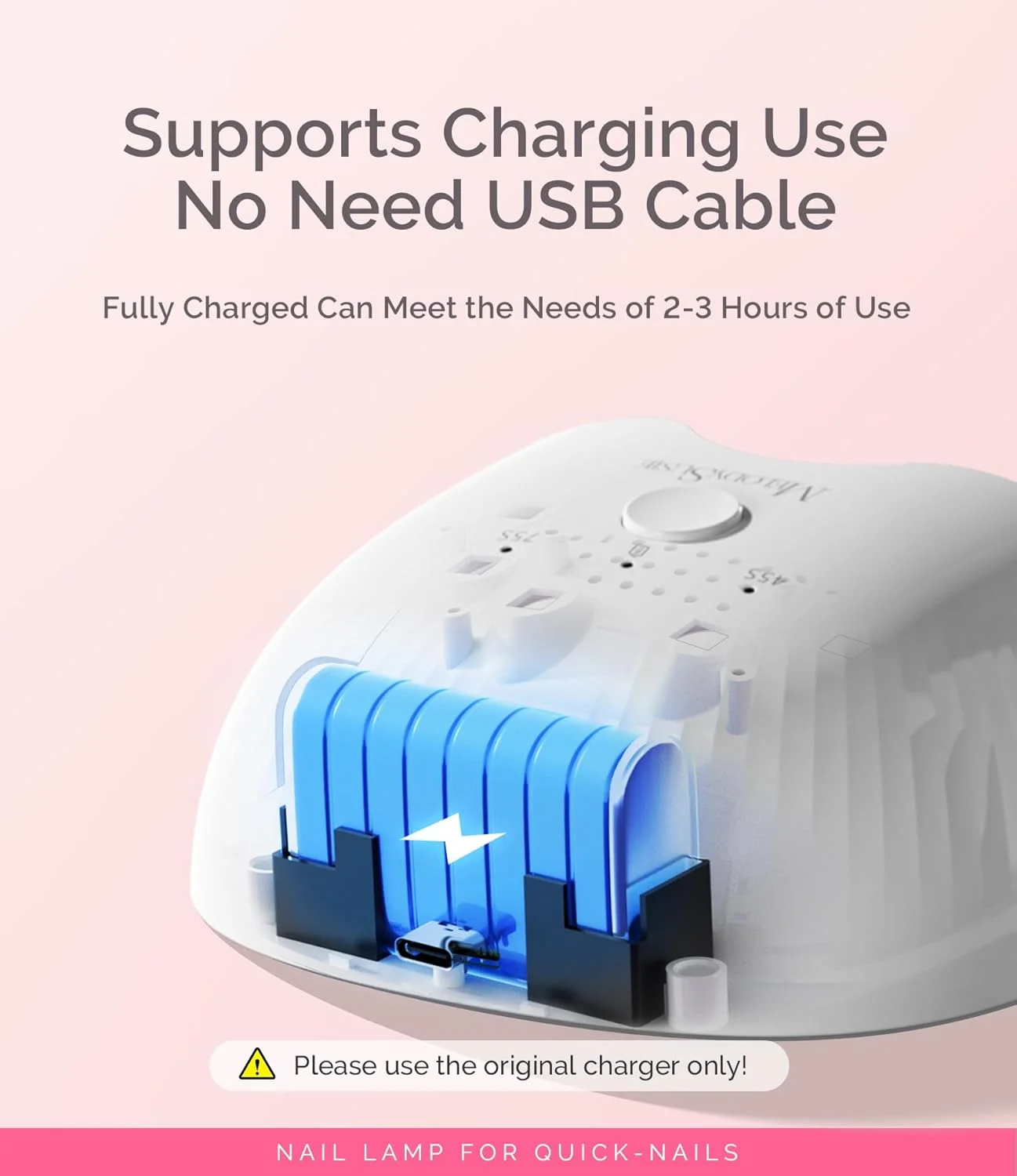 دستگاه یو وی شارژی MelodySusie برای ژل ناخن، مدل P-ART06G، دستگاه LED با 2 تایمر، سنسور هوشمند، خشک کن ناخن برای انواع لاک ژل (صورتی)