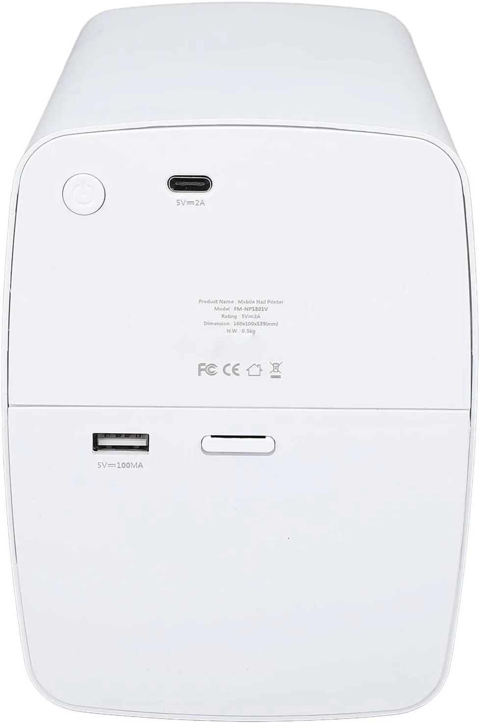 دستگاه طراحی ناخن هوشمند با قابلیت کنترل از طریق اپلیکیشن و موقعیت دوربین - چاپگر ناخن هوشمند با وضوح بالا 2400dpi برای مسافرت (سفید)