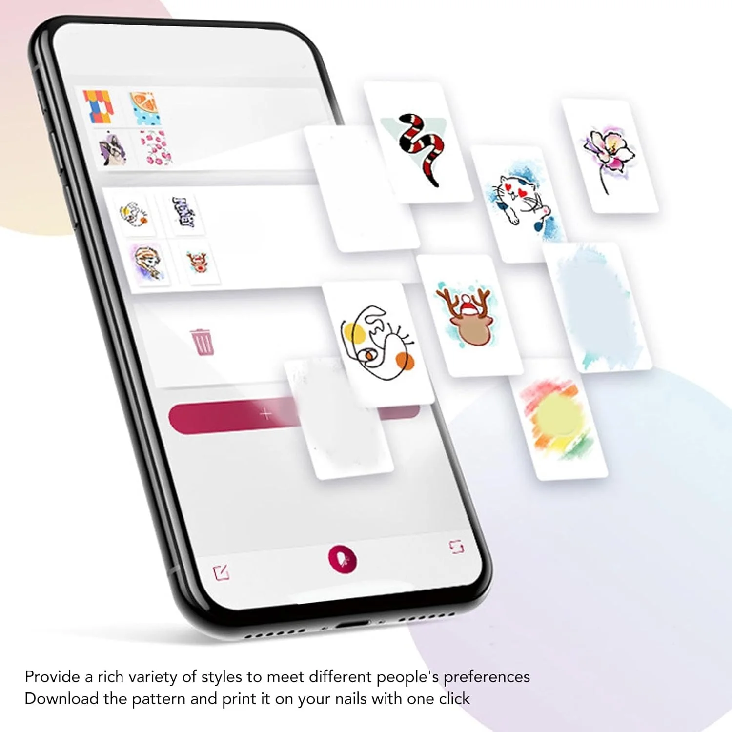 دستگاه طراحی ناخن هوشمند با قابلیت کنترل از طریق اپلیکیشن و موقعیت دوربین - چاپگر ناخن هوشمند با وضوح بالا 2400dpi برای مسافرت (سفید)