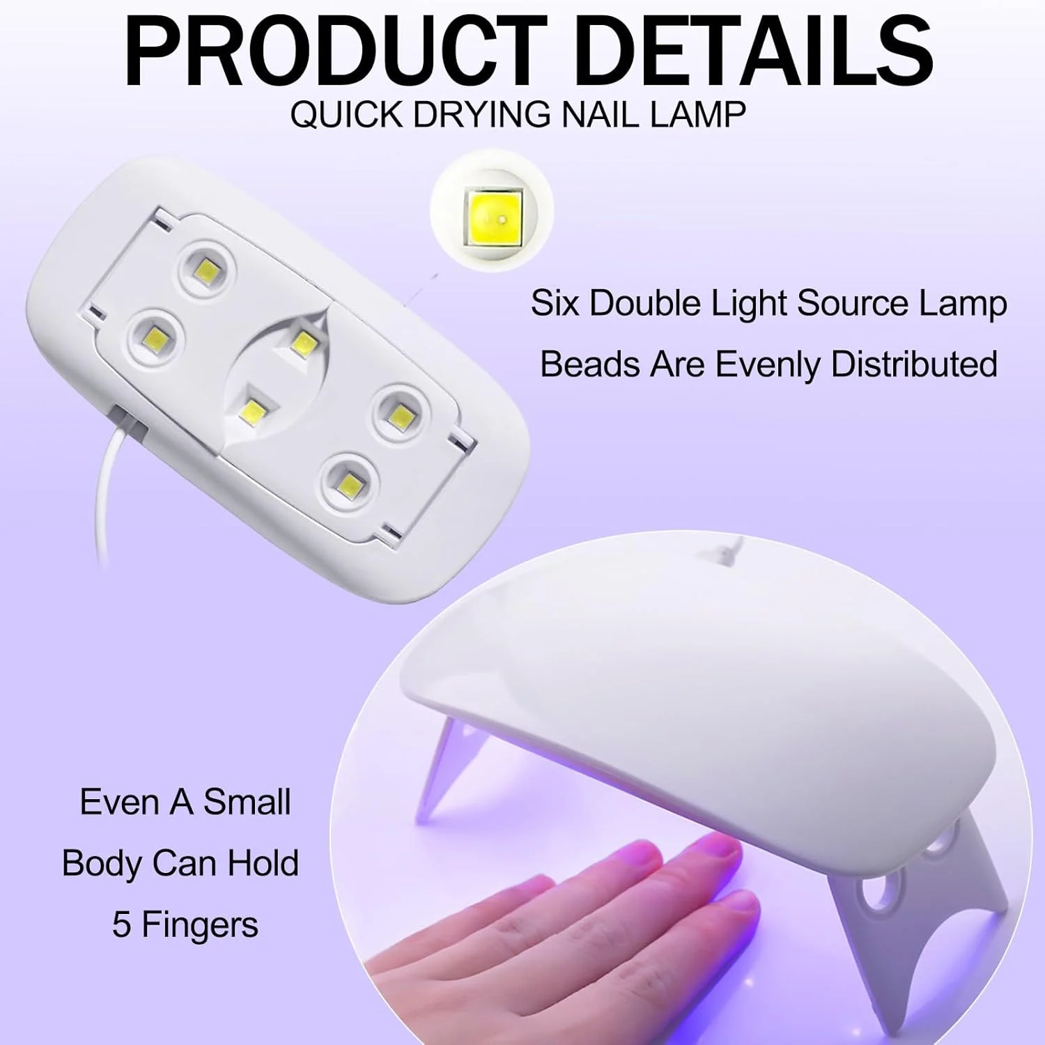 چراغ LED UV ناخن مینی، اجاق لاک ژل نیمه دائمی، چراغ ژل ناخن جیبی با USB برای همه لاک ژل ها، خشک کن با تایمر (سفید) چراغ LED UV ناخن مینی، اجاق لاک ژل نیمه دائمی، چراغ ژل ناخن جیبی با USB برای همه لاک ژل ها، خشک کن با تایمر (سفید)