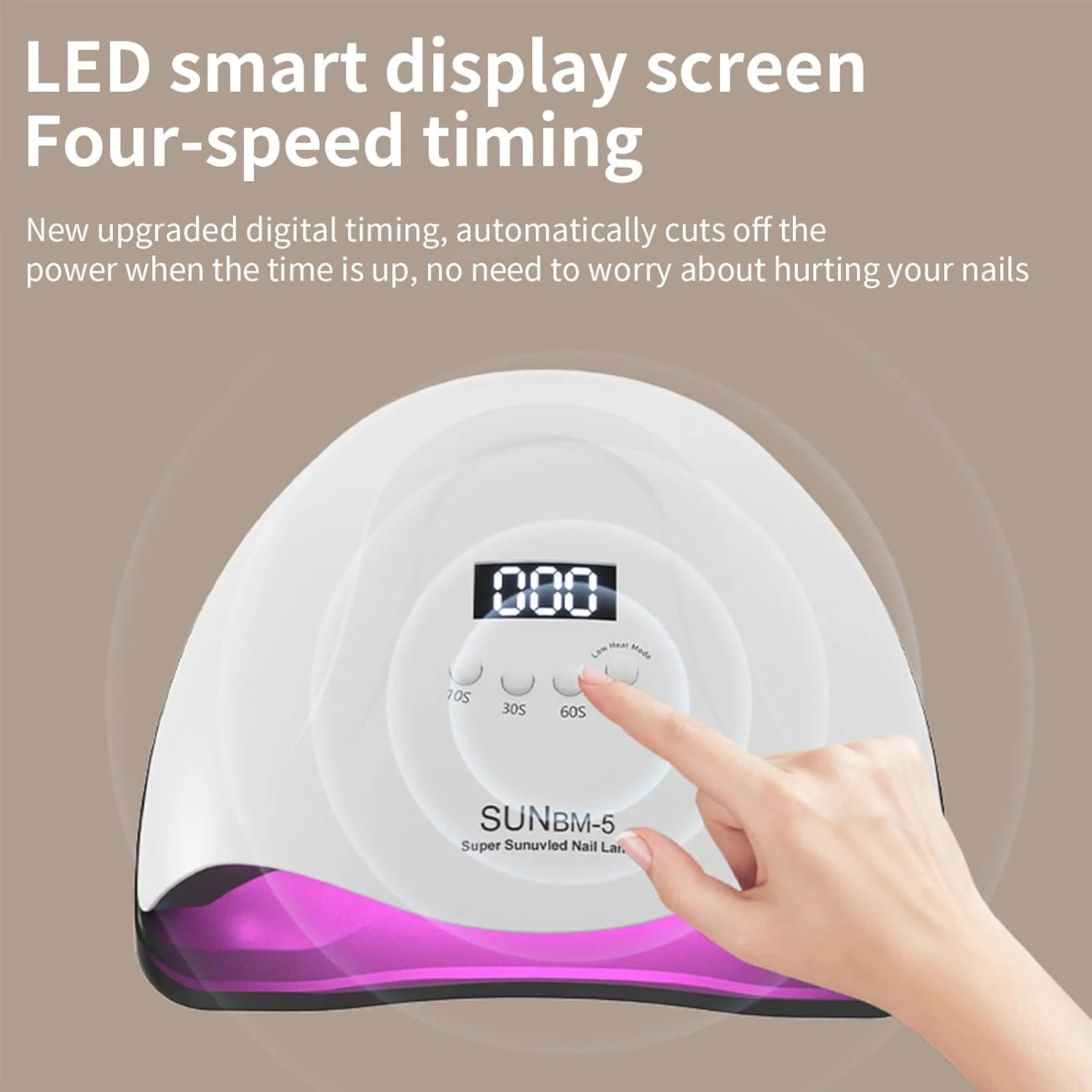 دستگاه خشک کن لاک ناخن LED UV، دستگاه حرفه ای خشک کننده لاک ژل LED، مناسب برای خشک کردن لاک ناخن، زمان بندی چهار سرعته + سنسور هوشمند، خشک شدن سریع، مناسب برای استفاده در منزل و سالن های آرایشی