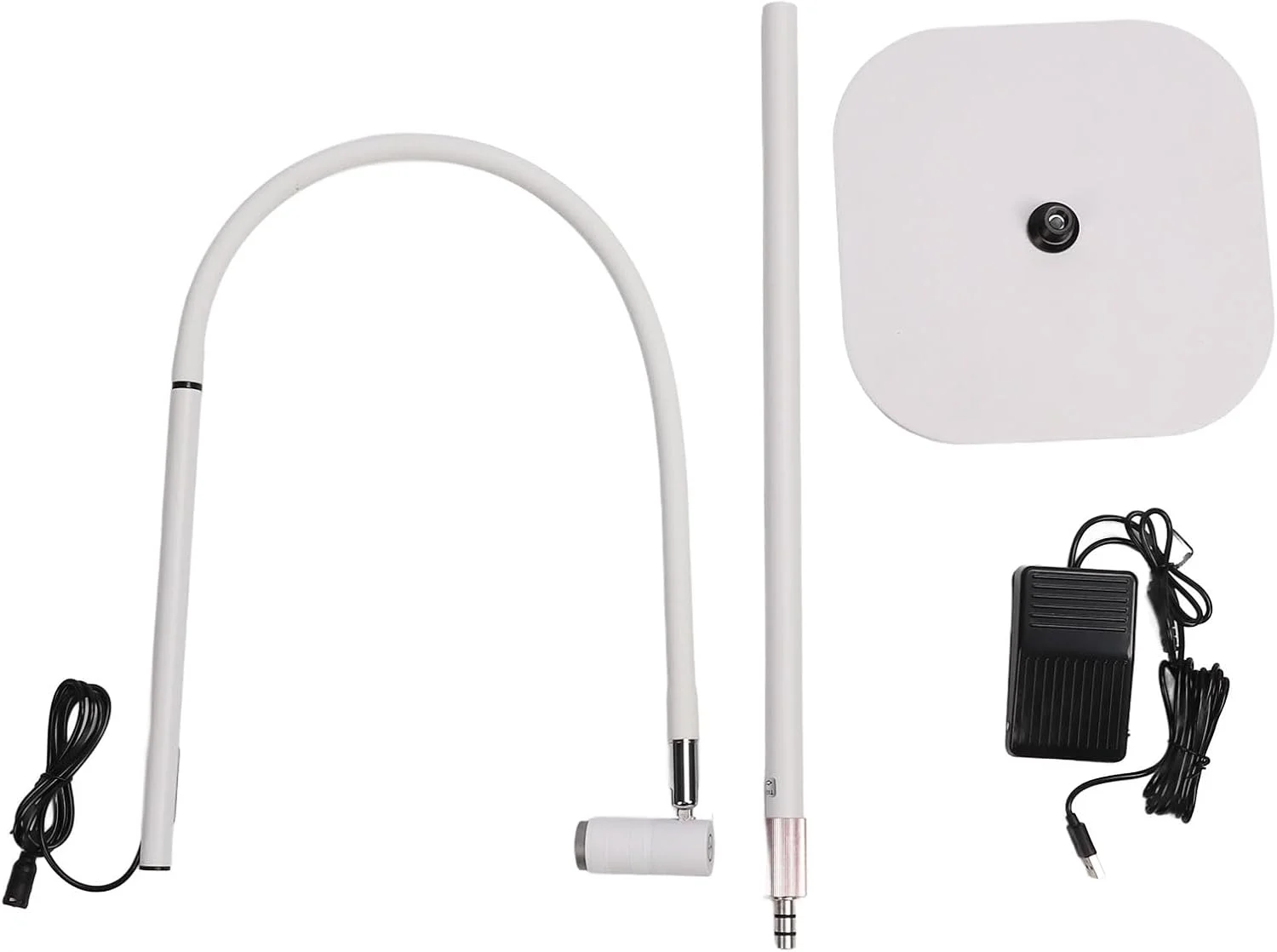 چراغ خشک کننده چسب اکستنشن مژه، LED با گردن غازی انعطاف پذیر با قابلیت تنظیم ارتفاع و 5 سطح روشنایی، دارای پدال پایی برای کنترل، مناسب برای سالن های زیبایی (سفید)