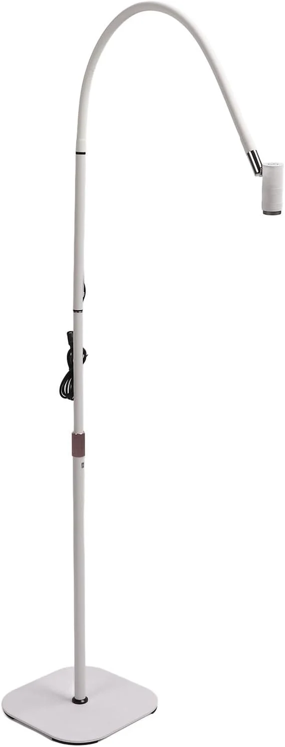 چراغ خشک کننده چسب اکستنشن مژه، LED با گردن غازی انعطاف پذیر با قابلیت تنظیم ارتفاع و 5 سطح روشنایی، دارای پدال پایی برای کنترل، مناسب برای سالن های زیبایی (سفید)