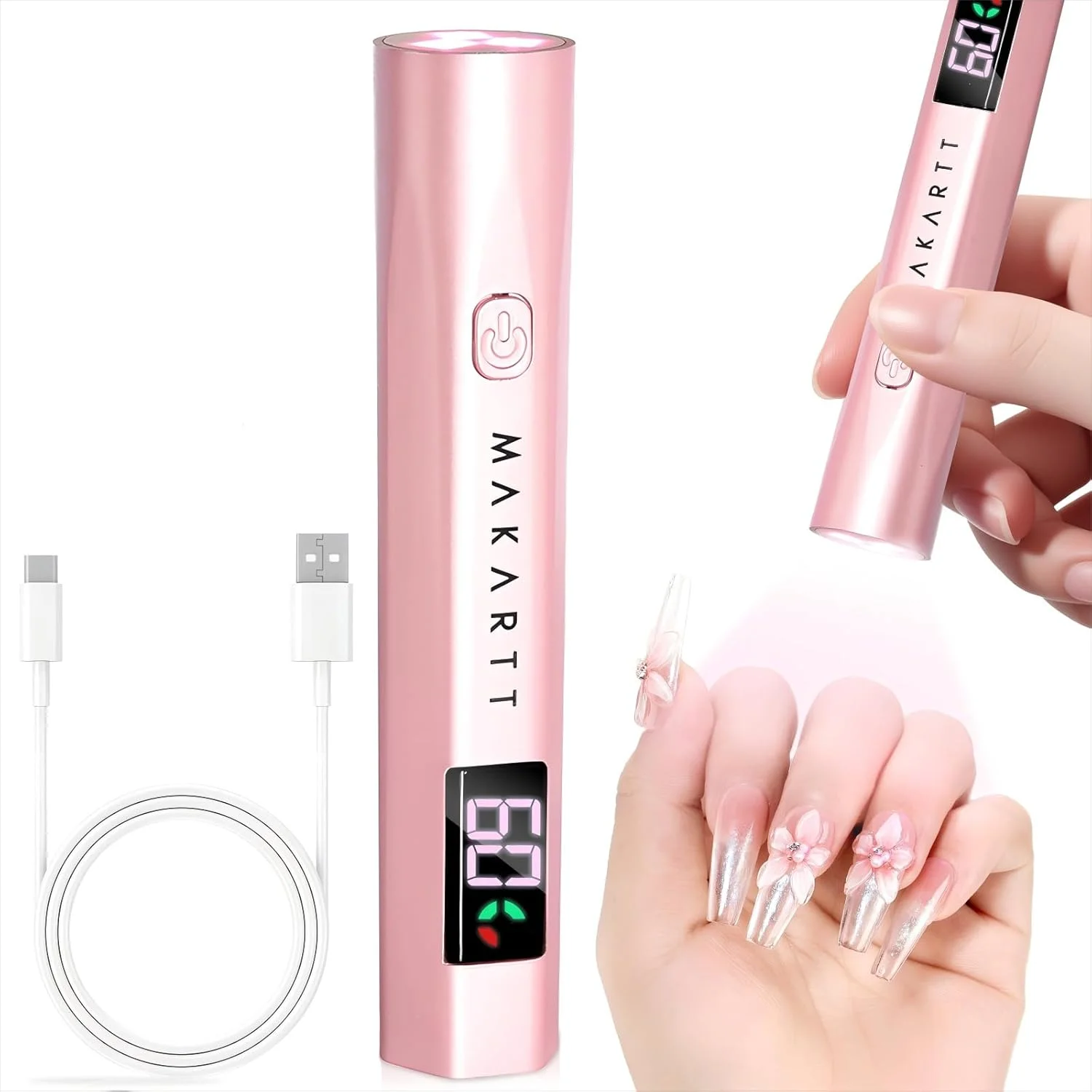 چراغ UV LED ناخن Makartt، مینی خشک کن ناخن صورتی