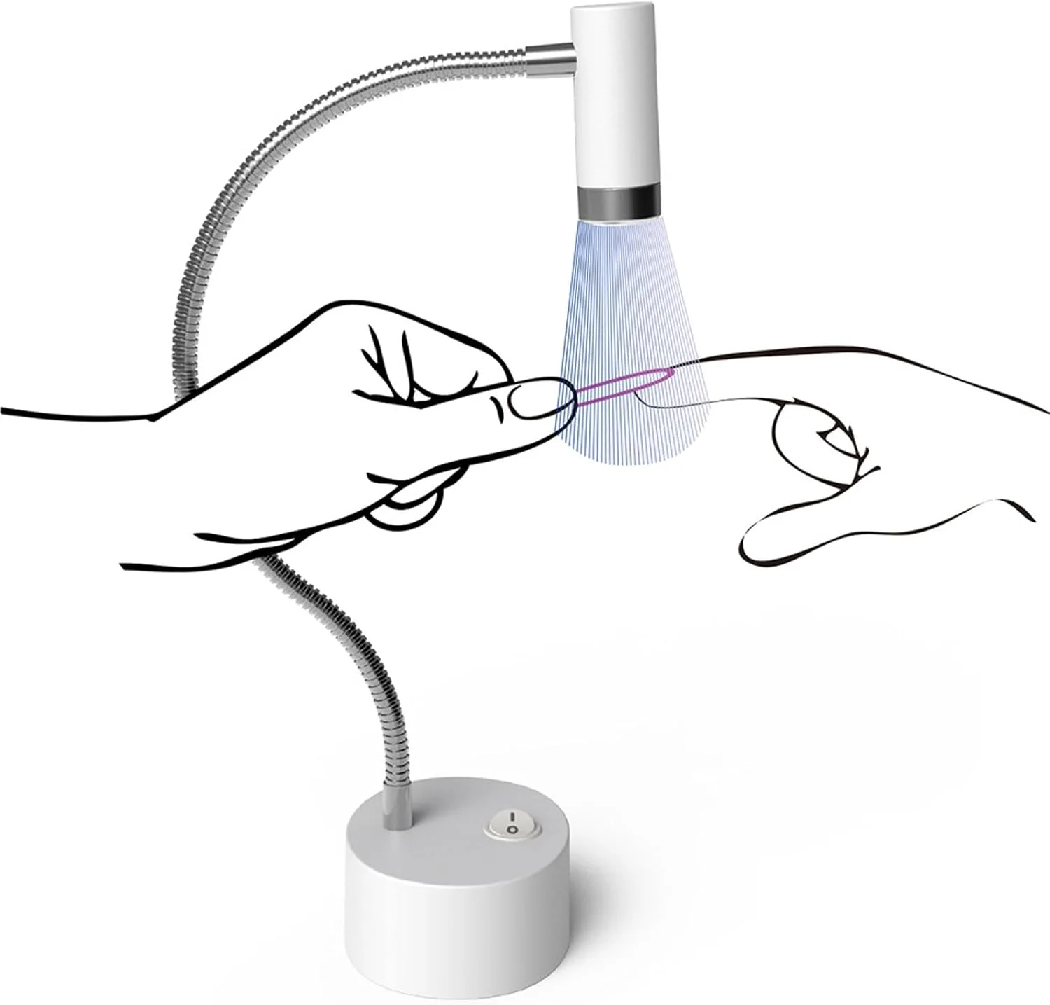 چراغ ناخن، خشک کن سریع LED با کنترل لمسی، گردن غازی قابل تنظیم، 2 ساعت عمر باتری، قابل شارژ برای اکستنشن آسان و سریع ناخن