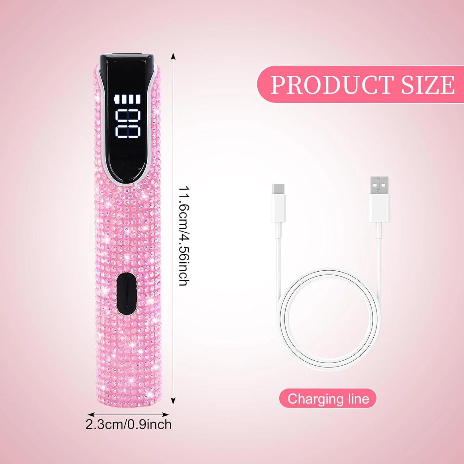 چراغ UV ژل ناخن، چراغ LED لاک ناخن با سوییچ 20/60 ثانیه، خشک کن ناخن قابل حمل و شارژی