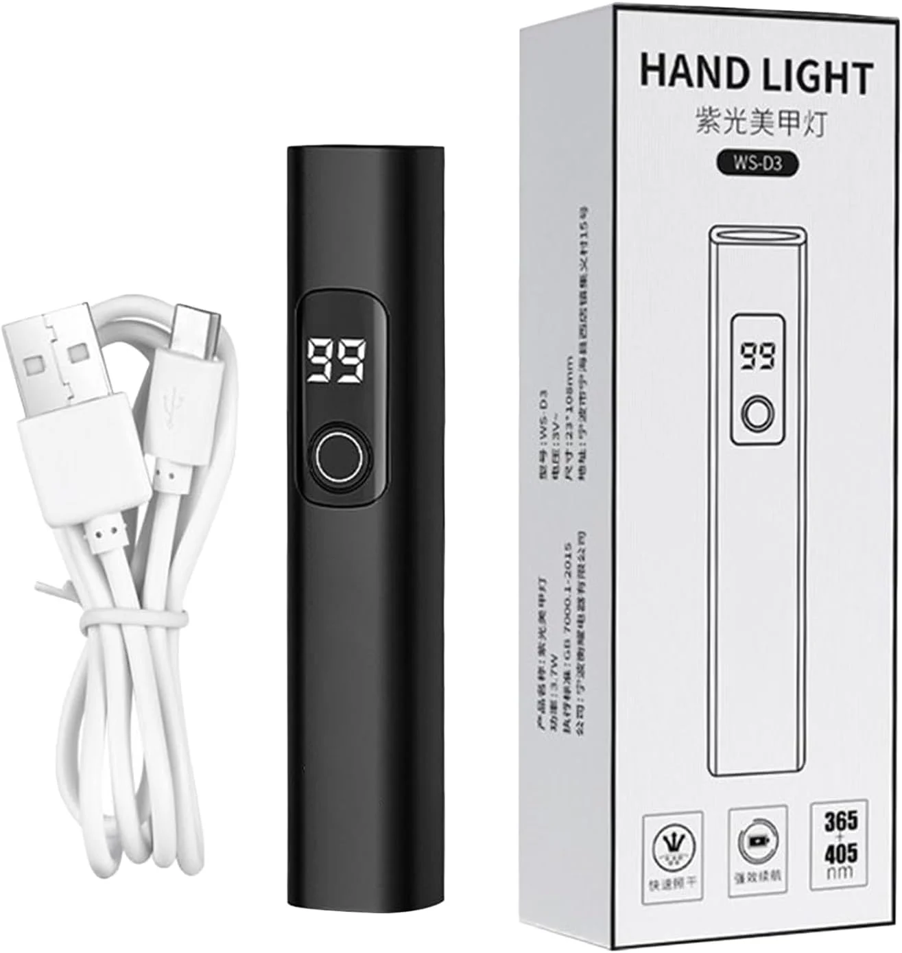 چراغ کوچک ناخن، ابزار خشک کننده ناخن با شارژ USB، چراغ LED UV قابل حمل با 2 حالت زمان بندی برای کمپینگ، هواپیما، سفر جاده ای، میز، سالن، استودیو، خانه، مانیکور دخترانه